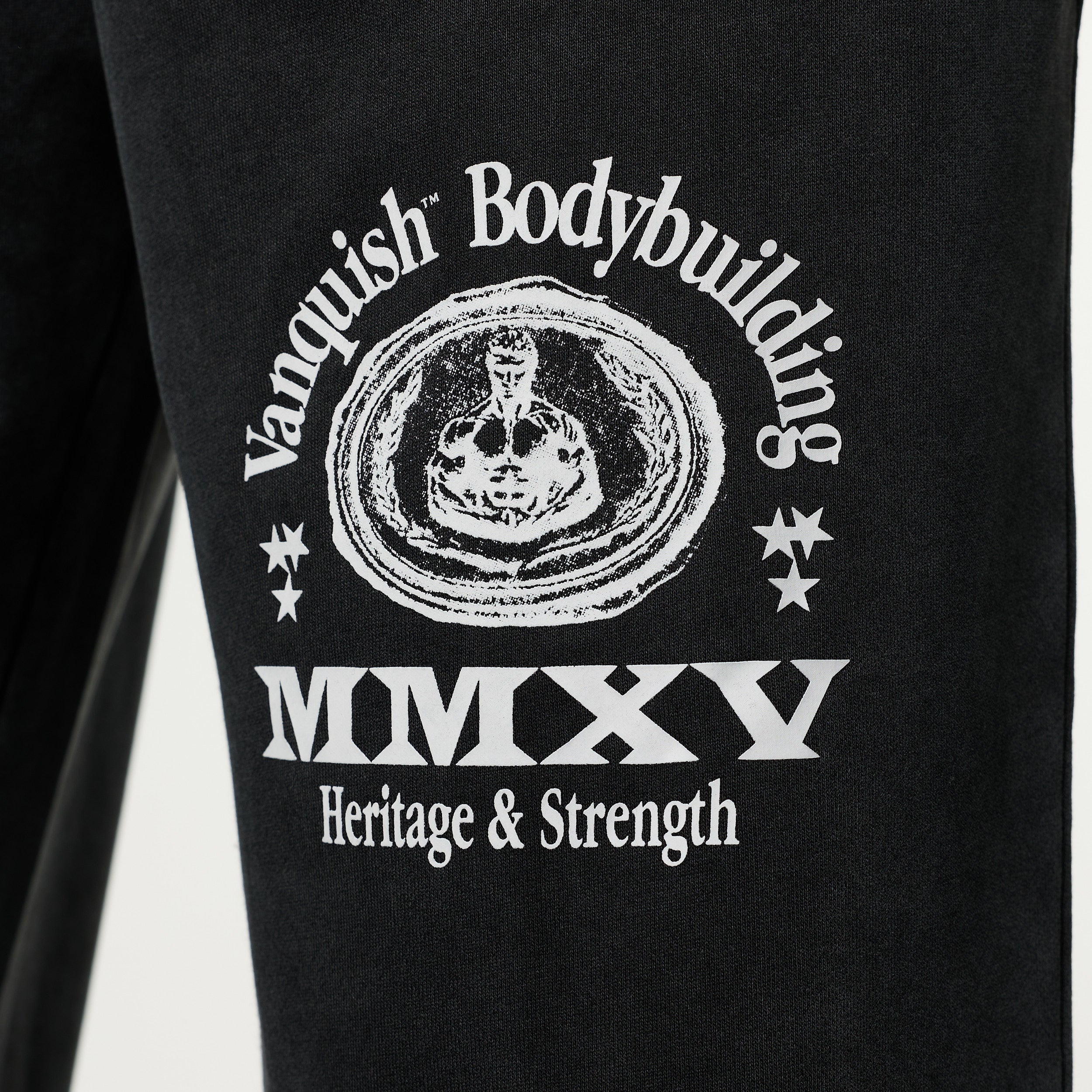 HERITAGE AND STRENGTH BLACK STRAIGHT LEG SWEATPANTS