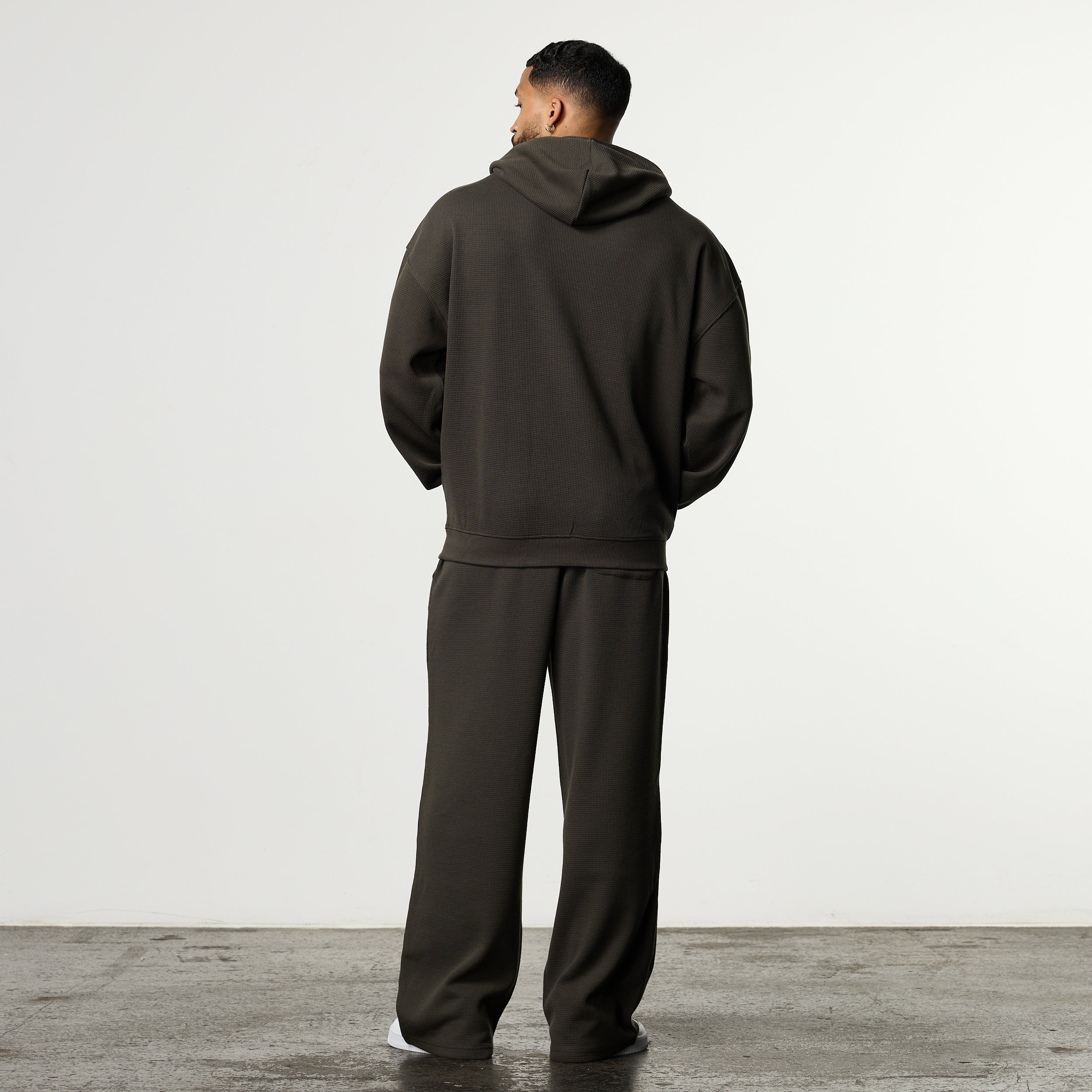 WAFFLE DARK KHAKI OVERSIZED HOODIE