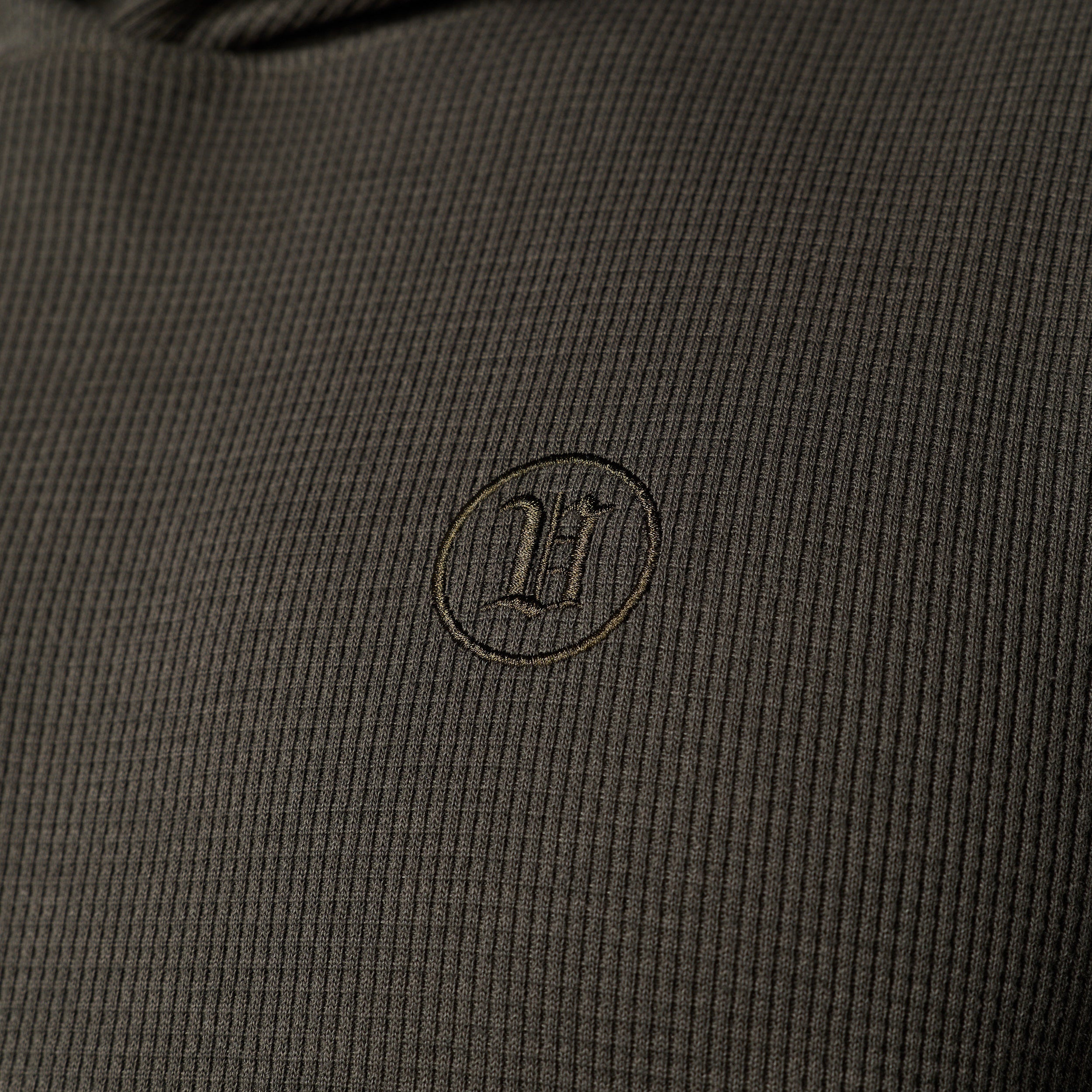 WAFFLE DARK KHAKI OVERSIZED HOODIE