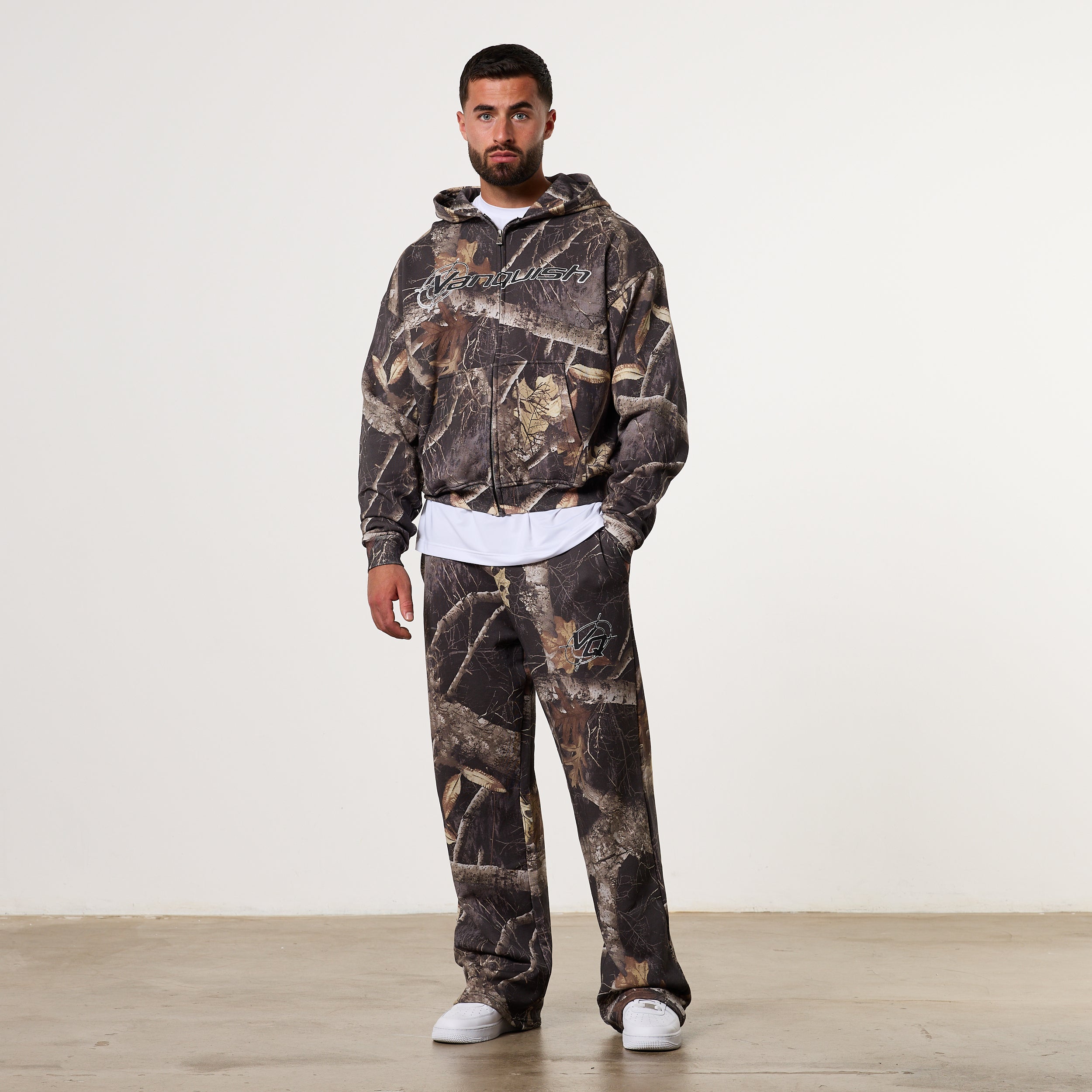 CAMO BLACK OVERSIZED FULL ZIP HOODIE