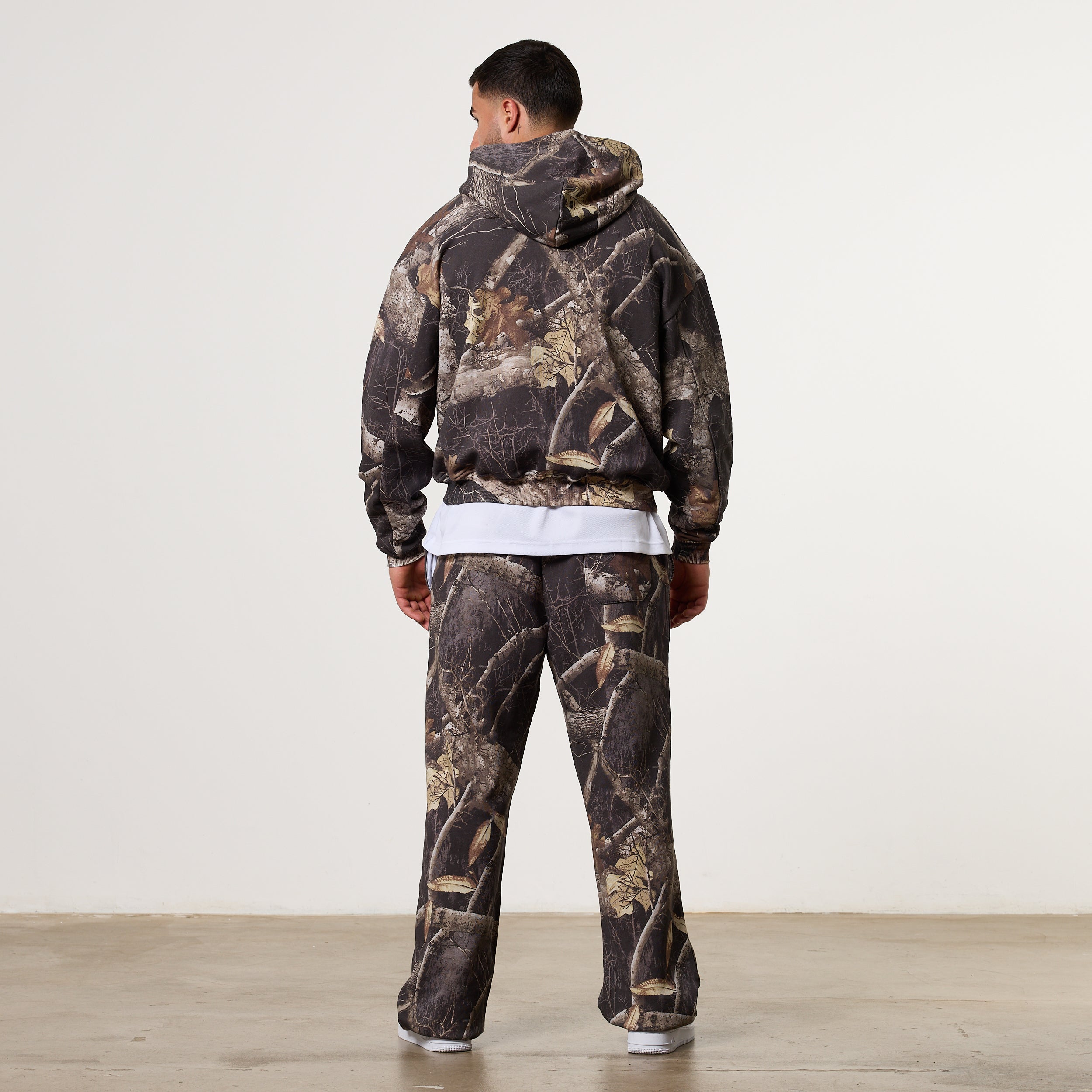 CAMO BLACK OVERSIZED FULL ZIP HOODIE