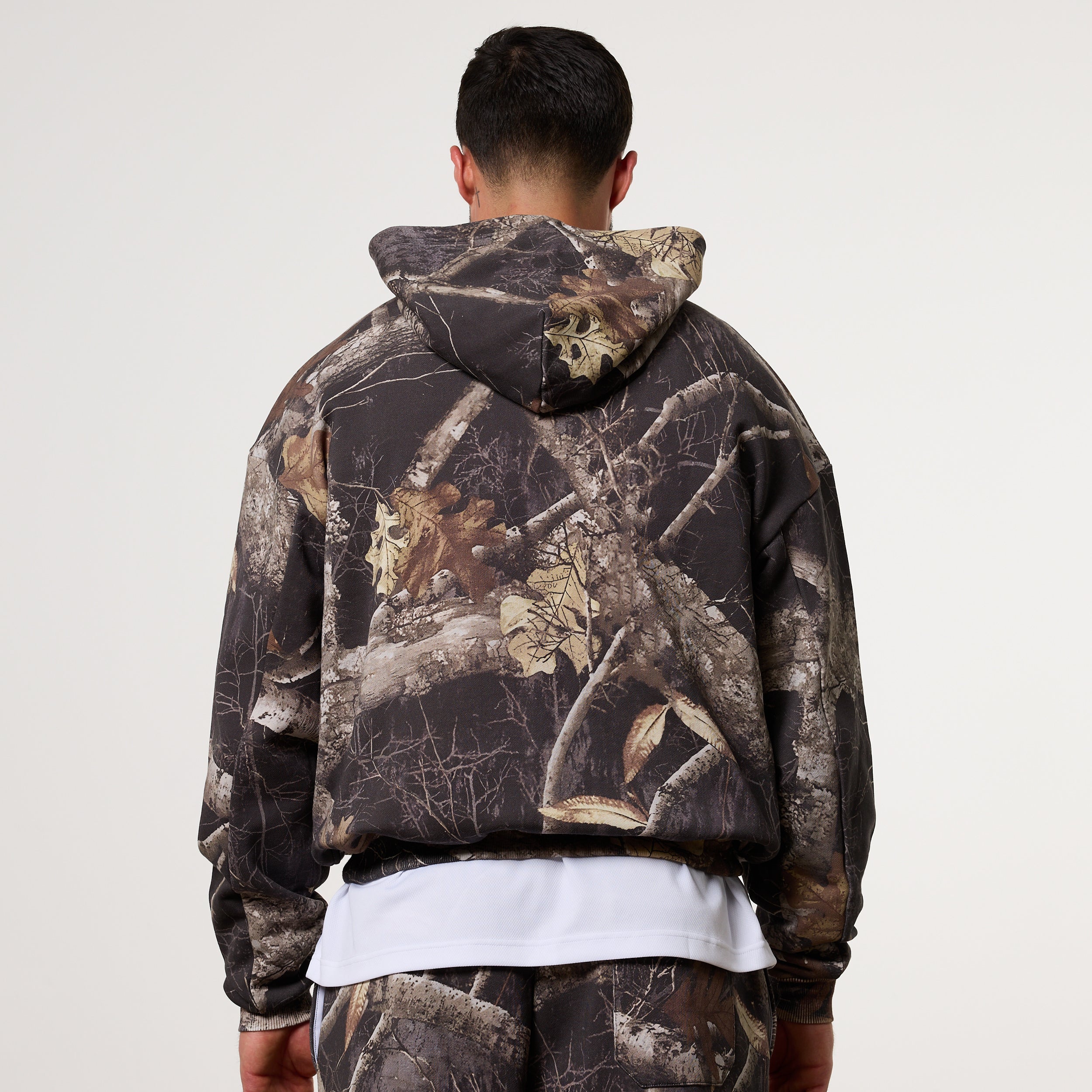 CAMO BLACK OVERSIZED FULL ZIP HOODIE