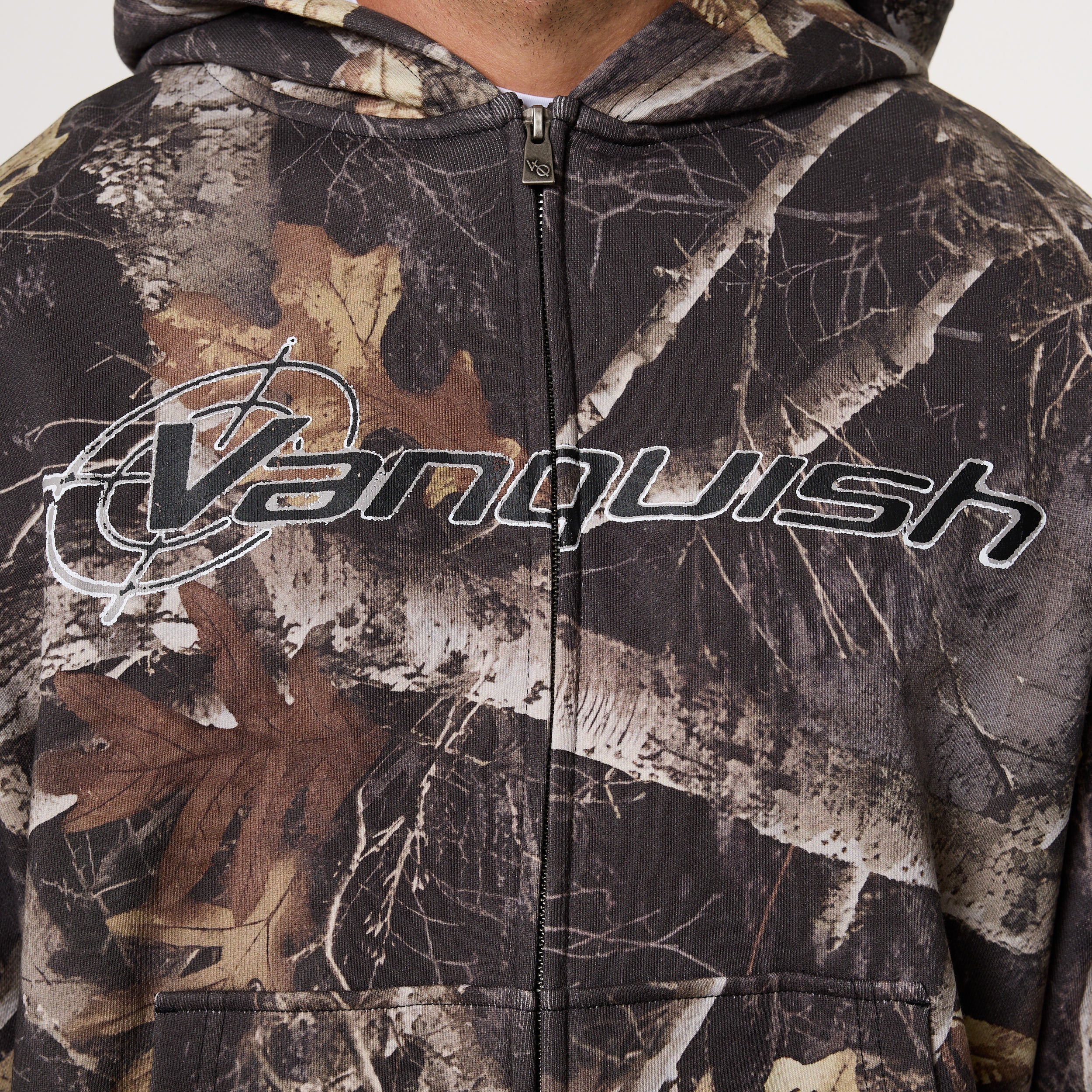 CAMO BLACK OVERSIZED FULL ZIP HOODIE