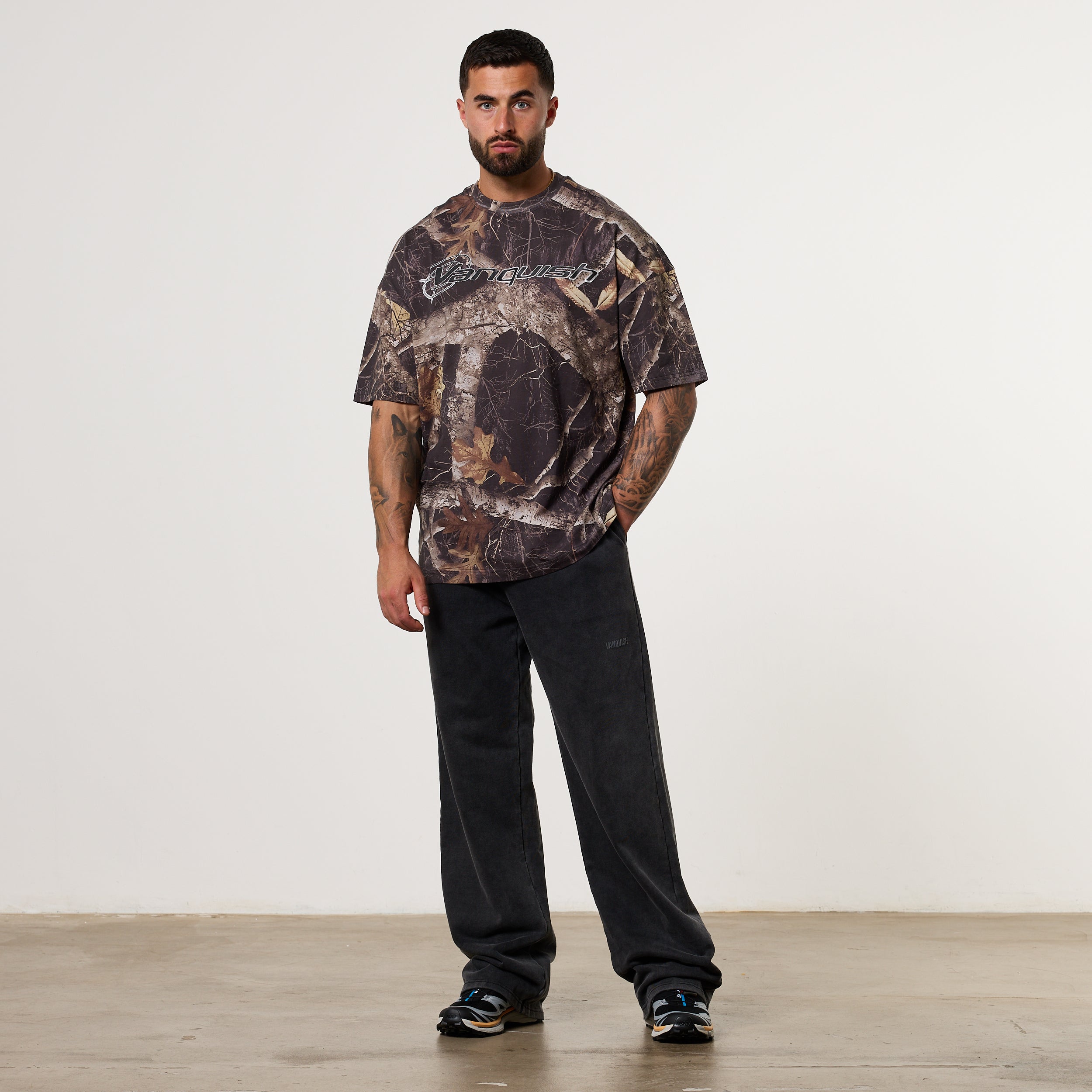 CAMO BLACK OVERSIZED BOXY T SHIRT