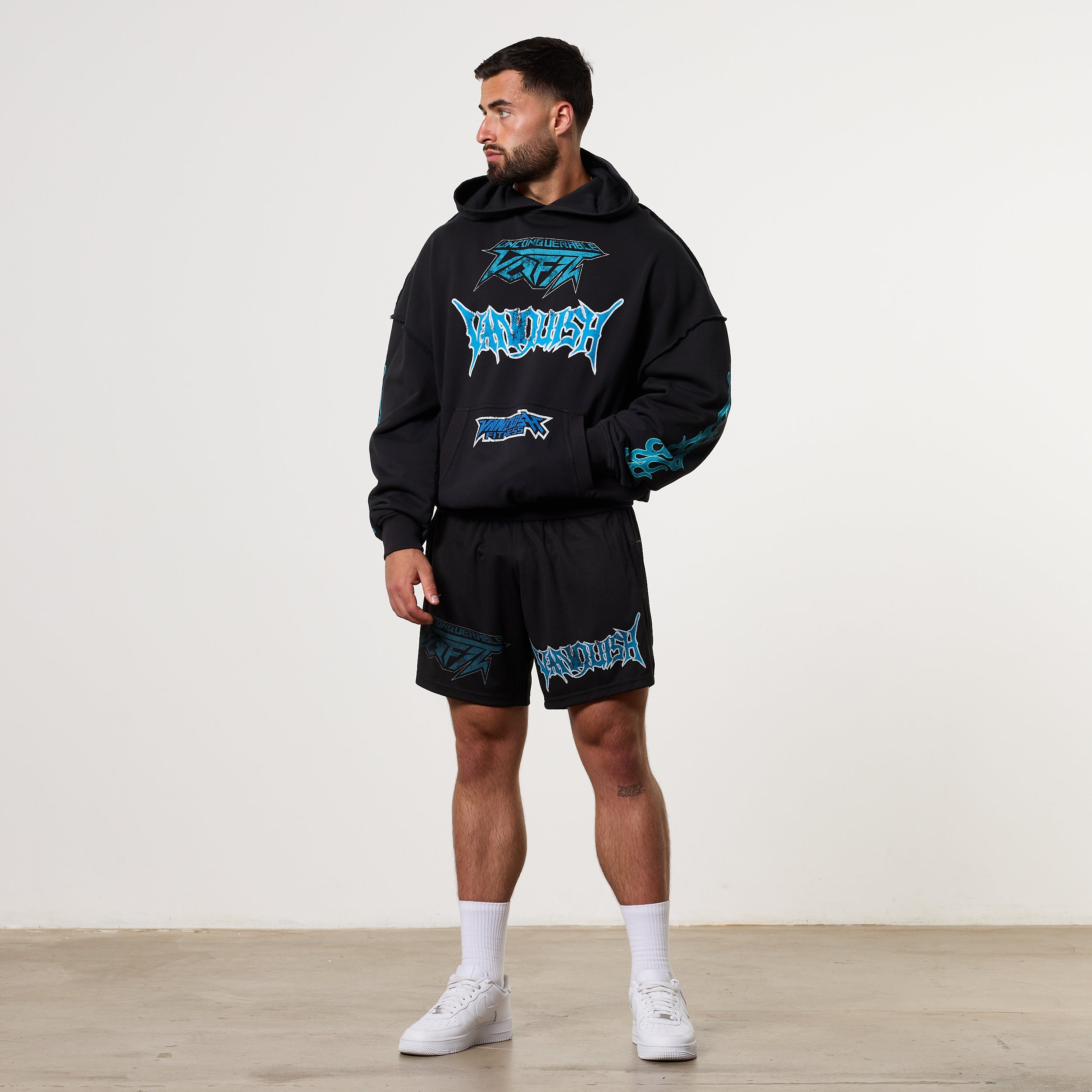 Vanquish Grunge Washed Black Oversized Pullover Hoodie