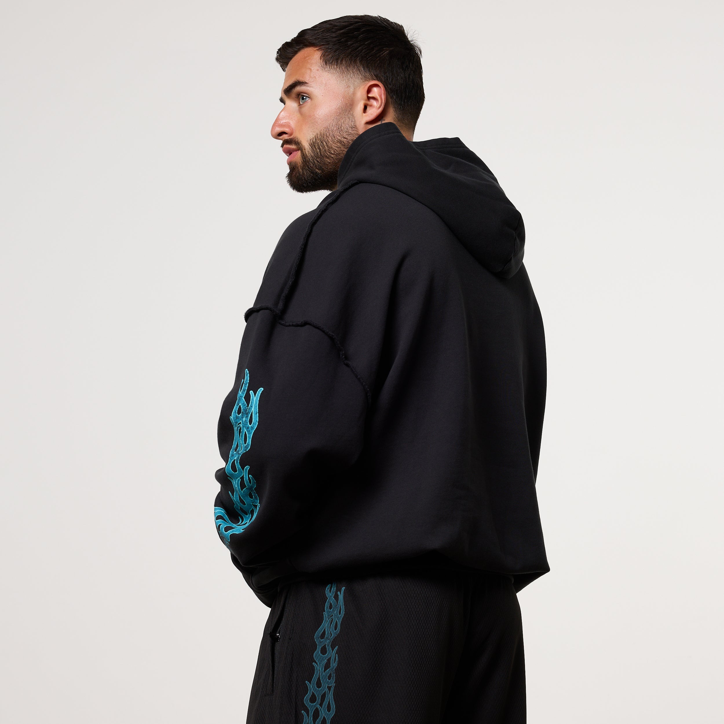 Vanquish Grunge Washed Black Oversized Pullover Hoodie