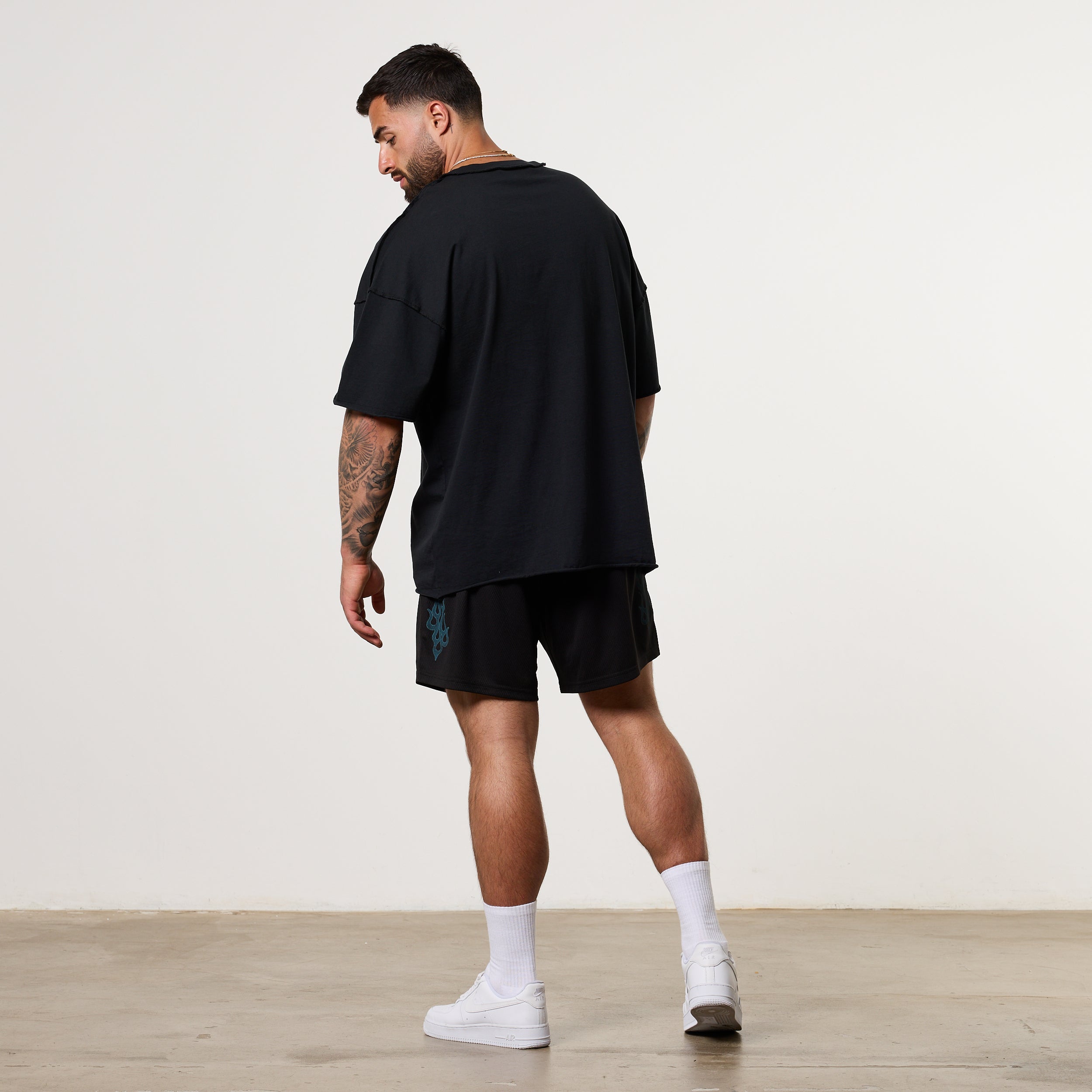 Vanquish Grunge Washed Black Oversized Boxy T Shirt