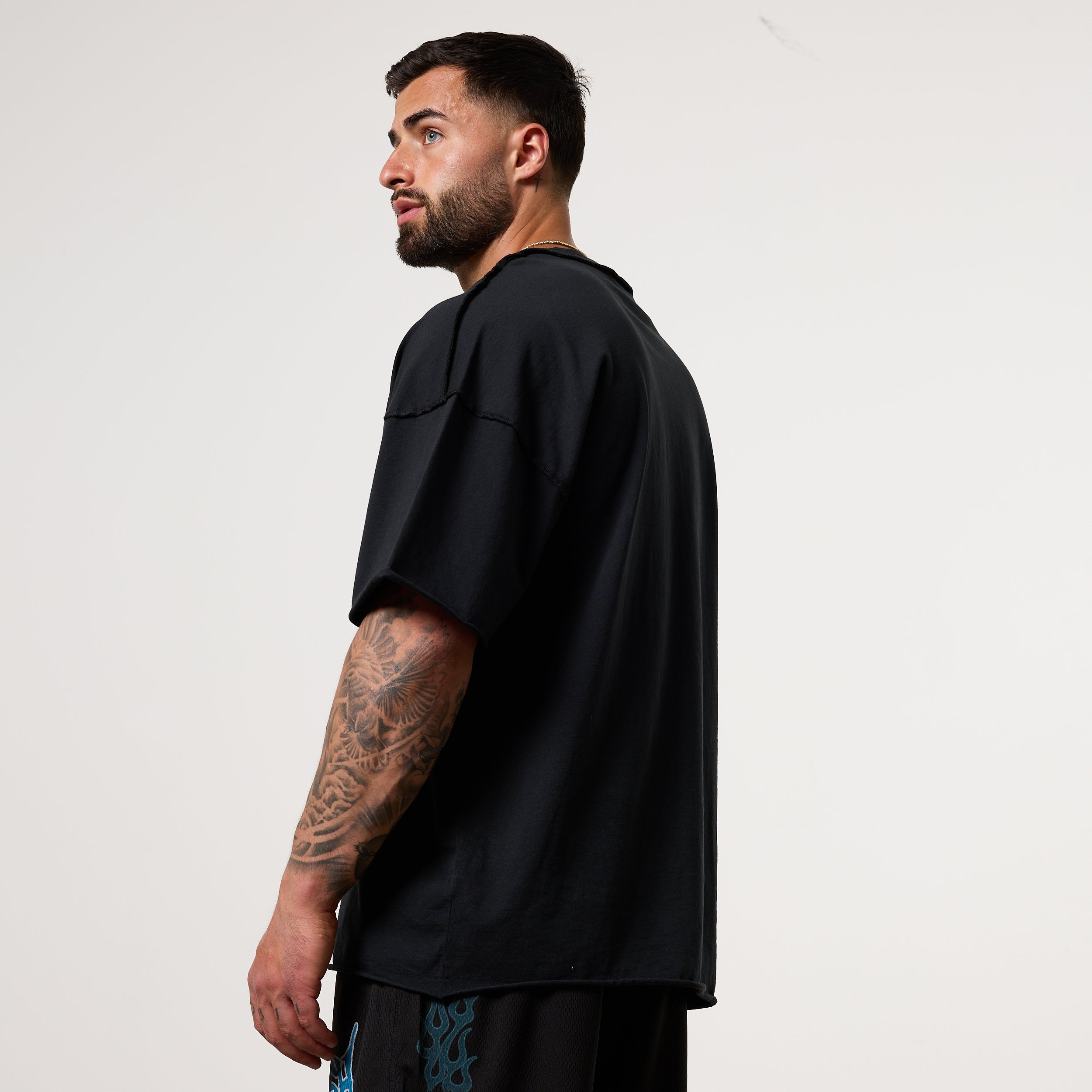 Vanquish Grunge Washed Black Oversized Boxy T Shirt