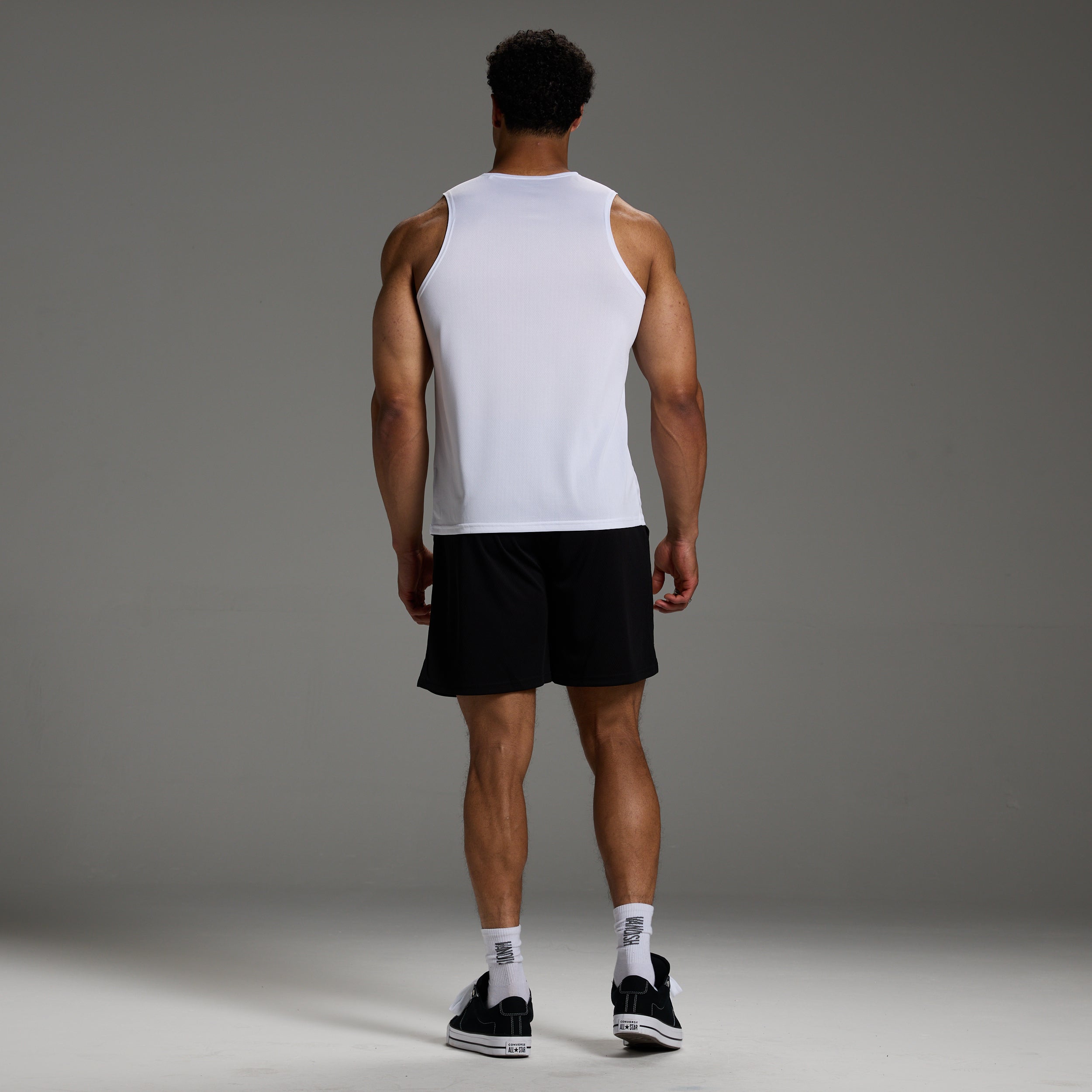 ORIGIN WHITE SLIM FIT PERFORMANCE TANK