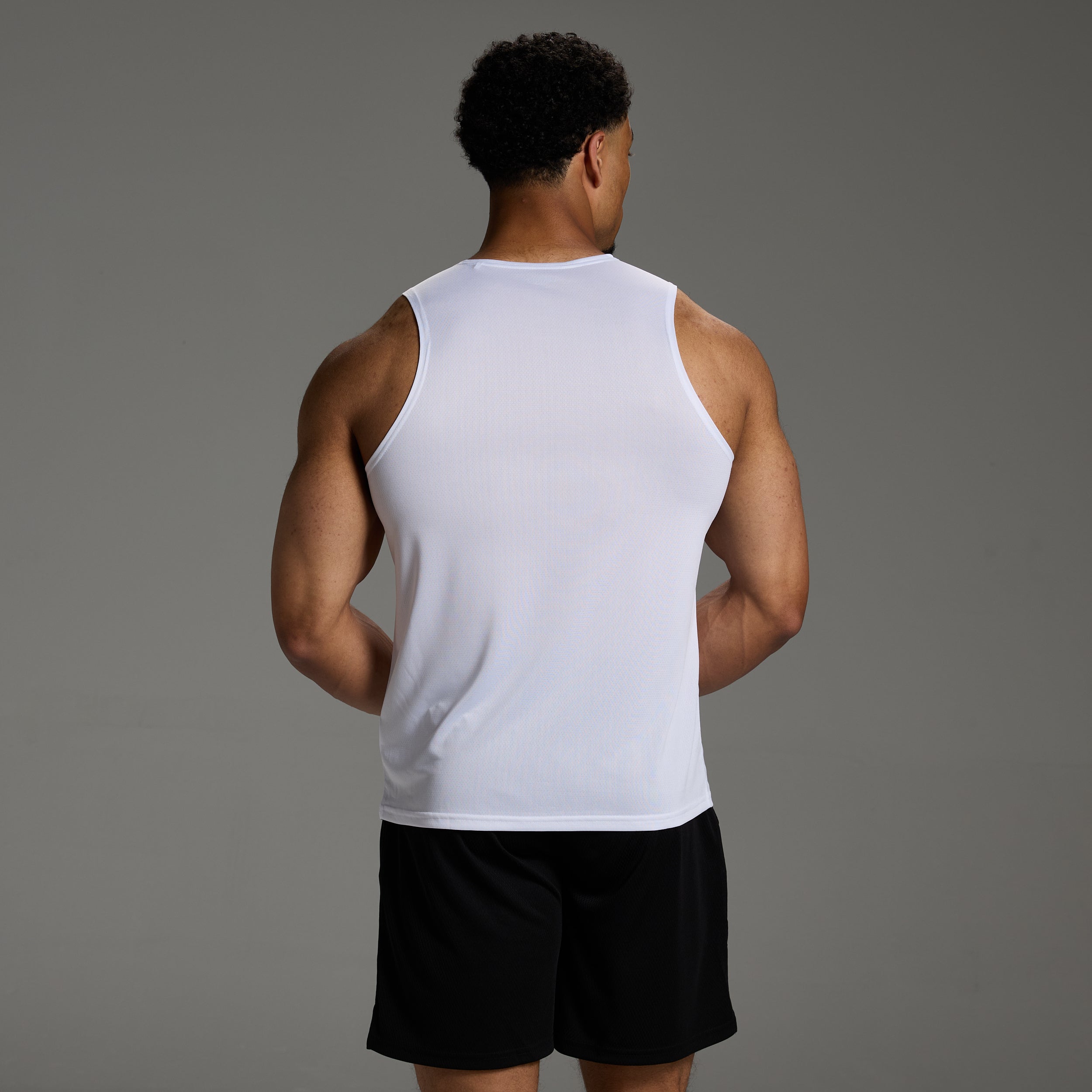 ORIGIN WHITE SLIM FIT PERFORMANCE TANK
