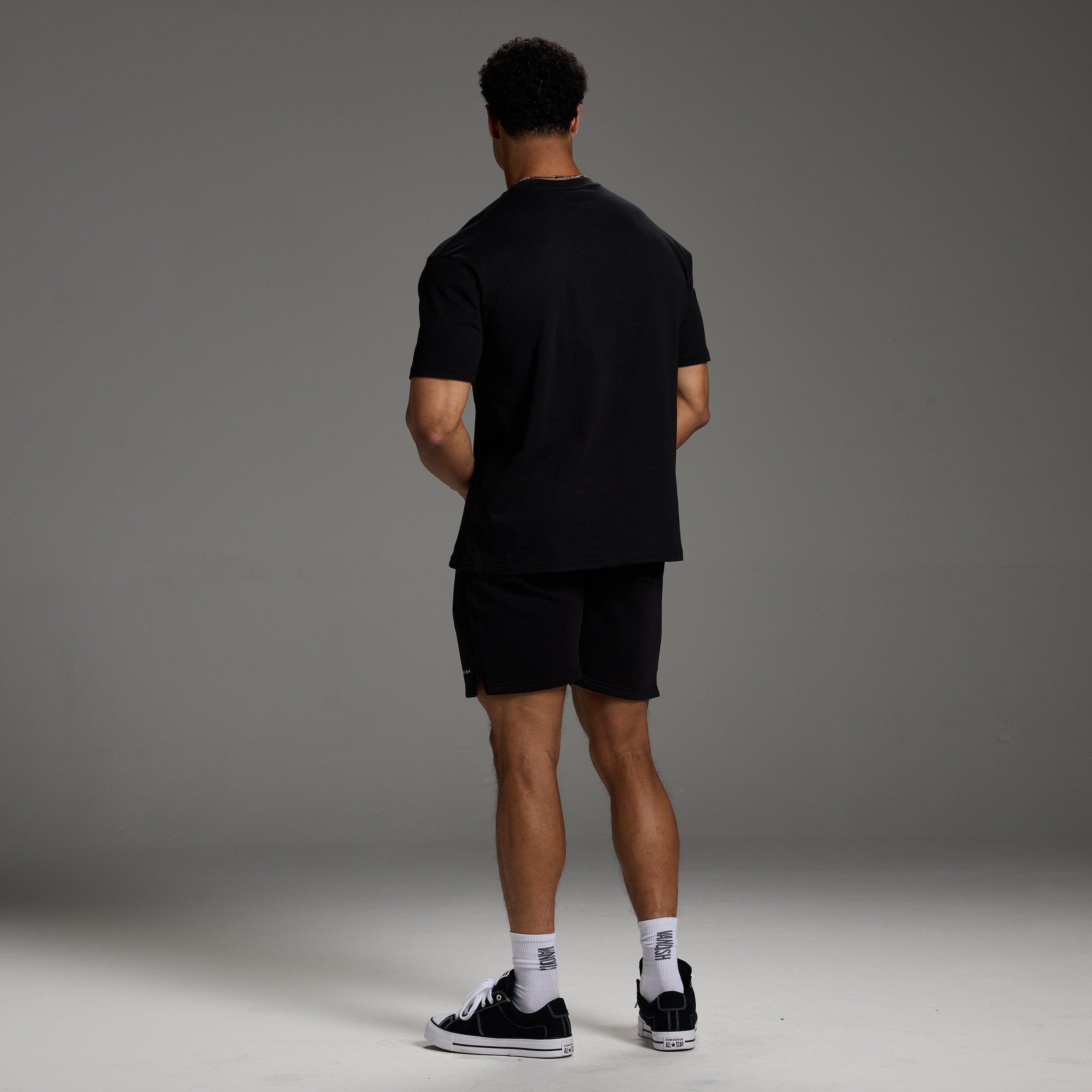 SLUB MINIMAL BLACK OVERSIZED T SHIRT