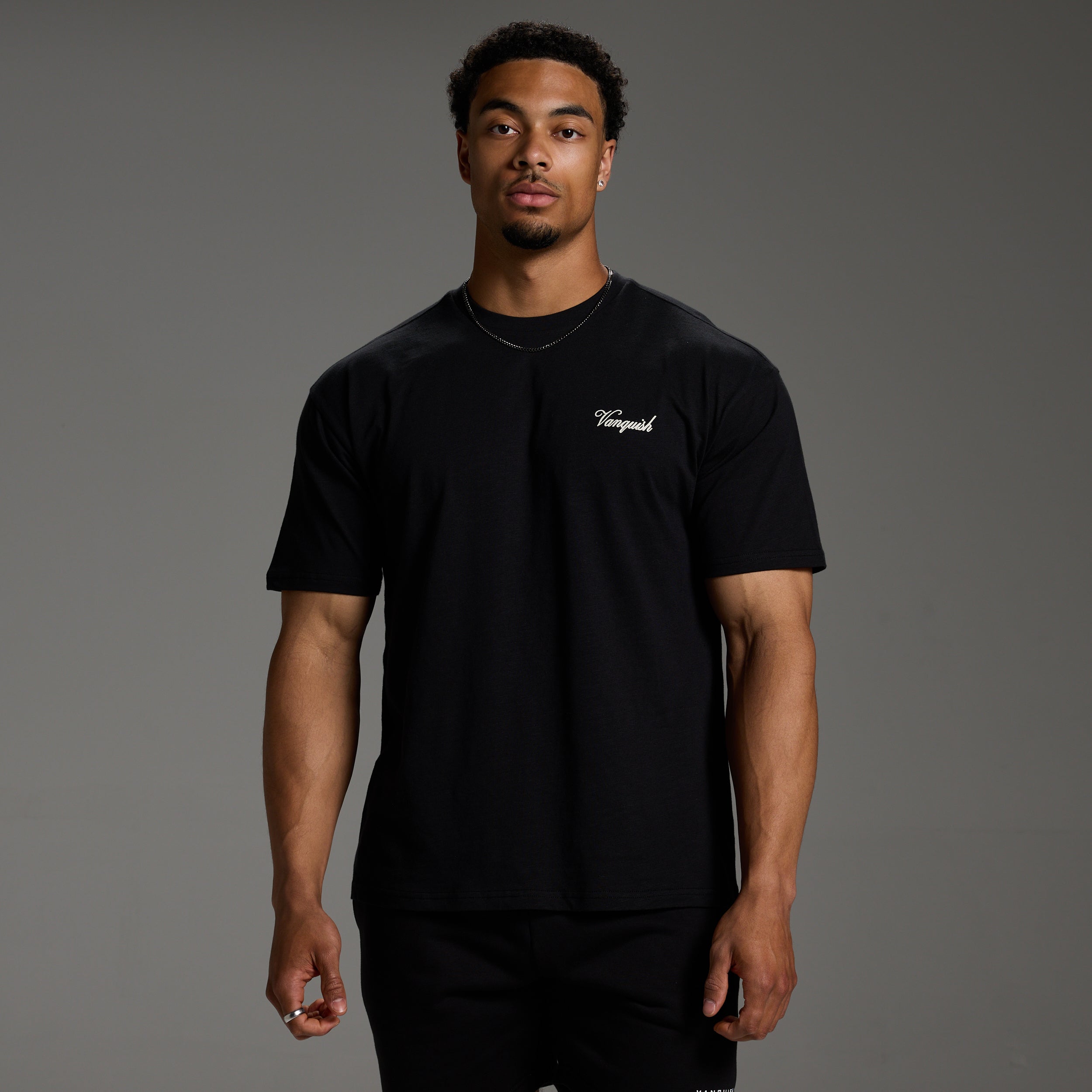 SLUB MINIMAL BLACK OVERSIZED T SHIRT