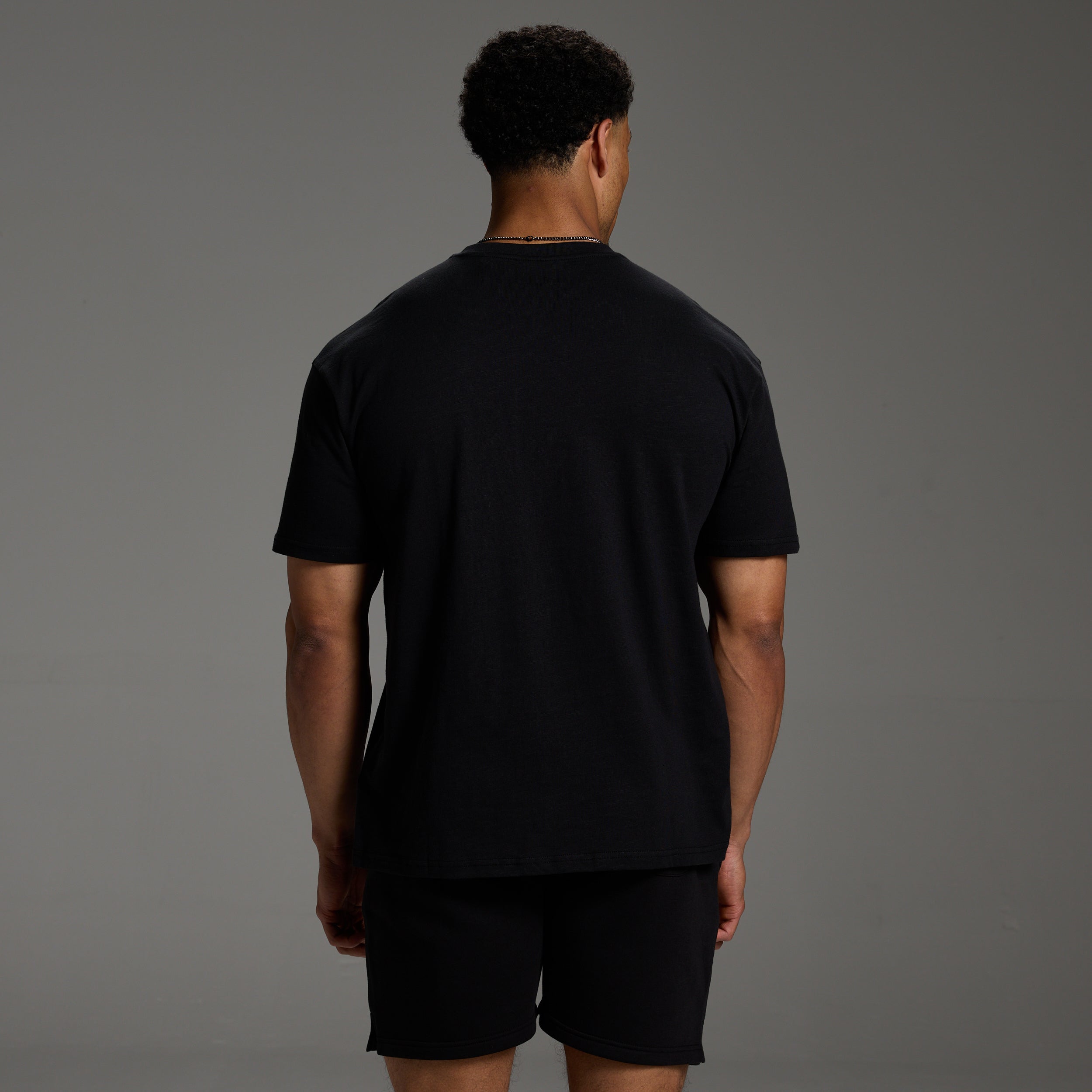 SLUB MINIMAL BLACK OVERSIZED T SHIRT