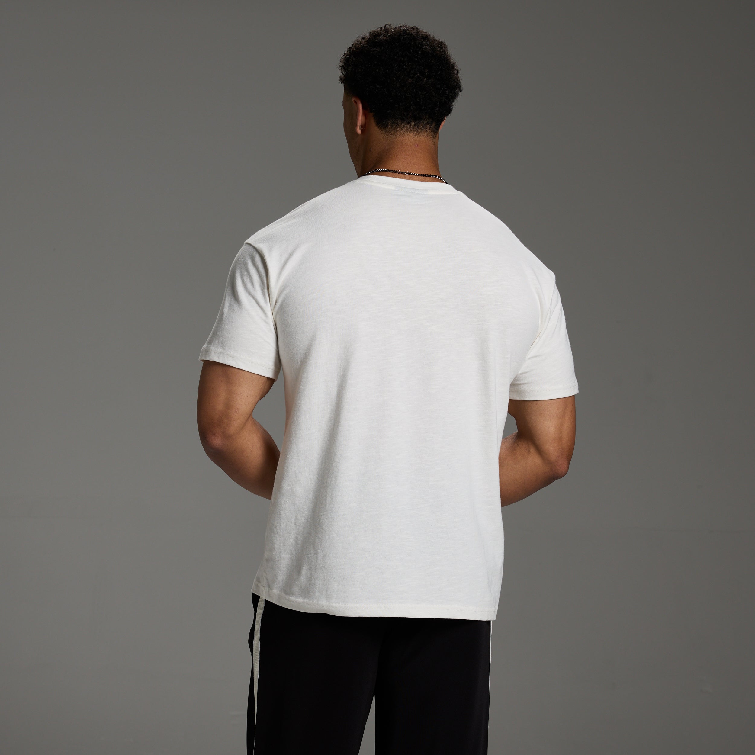 SLUB MINIMAL ECRU OVERSIZED T SHIRT