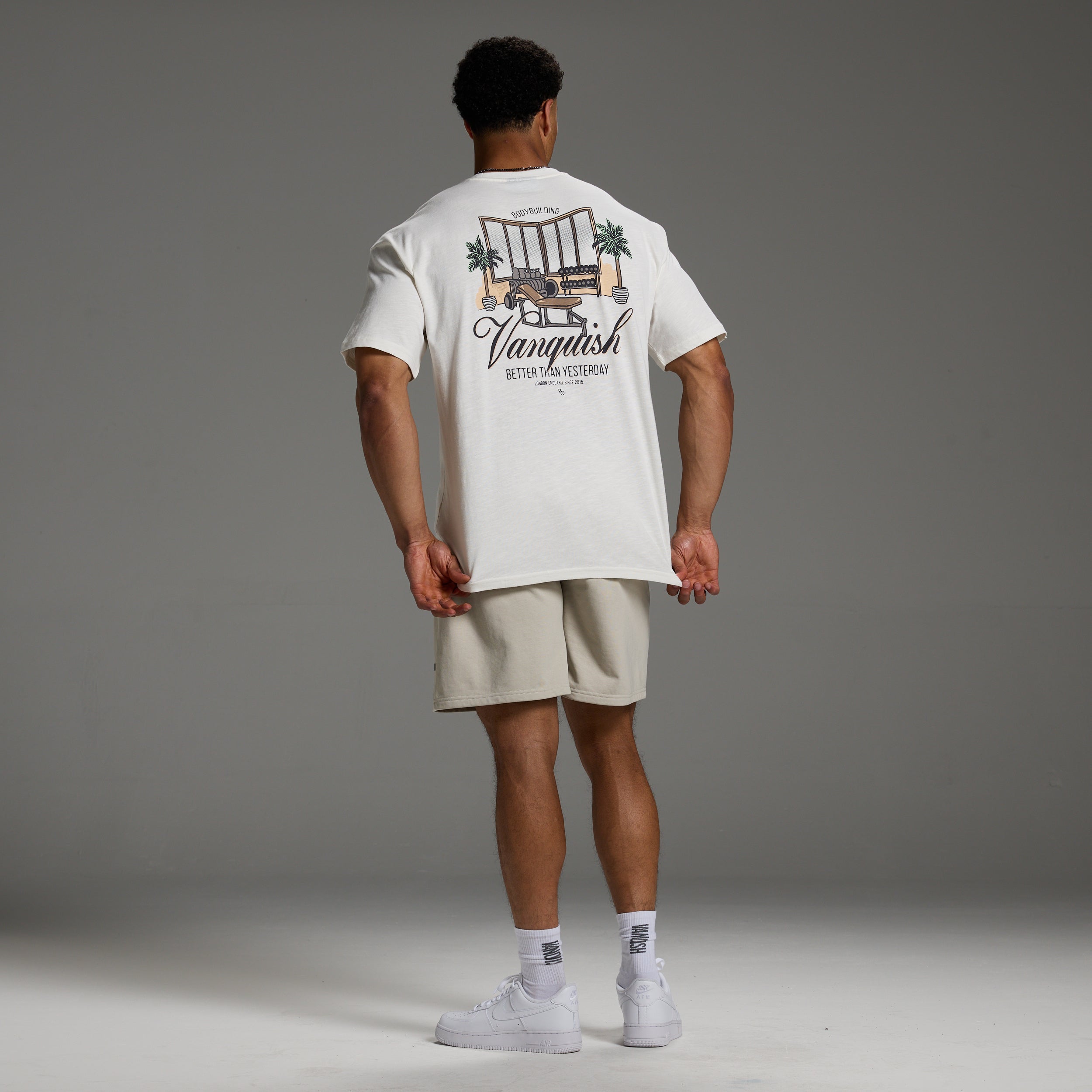 SLUB GYM ECRU OVERSIZED T SHIRT