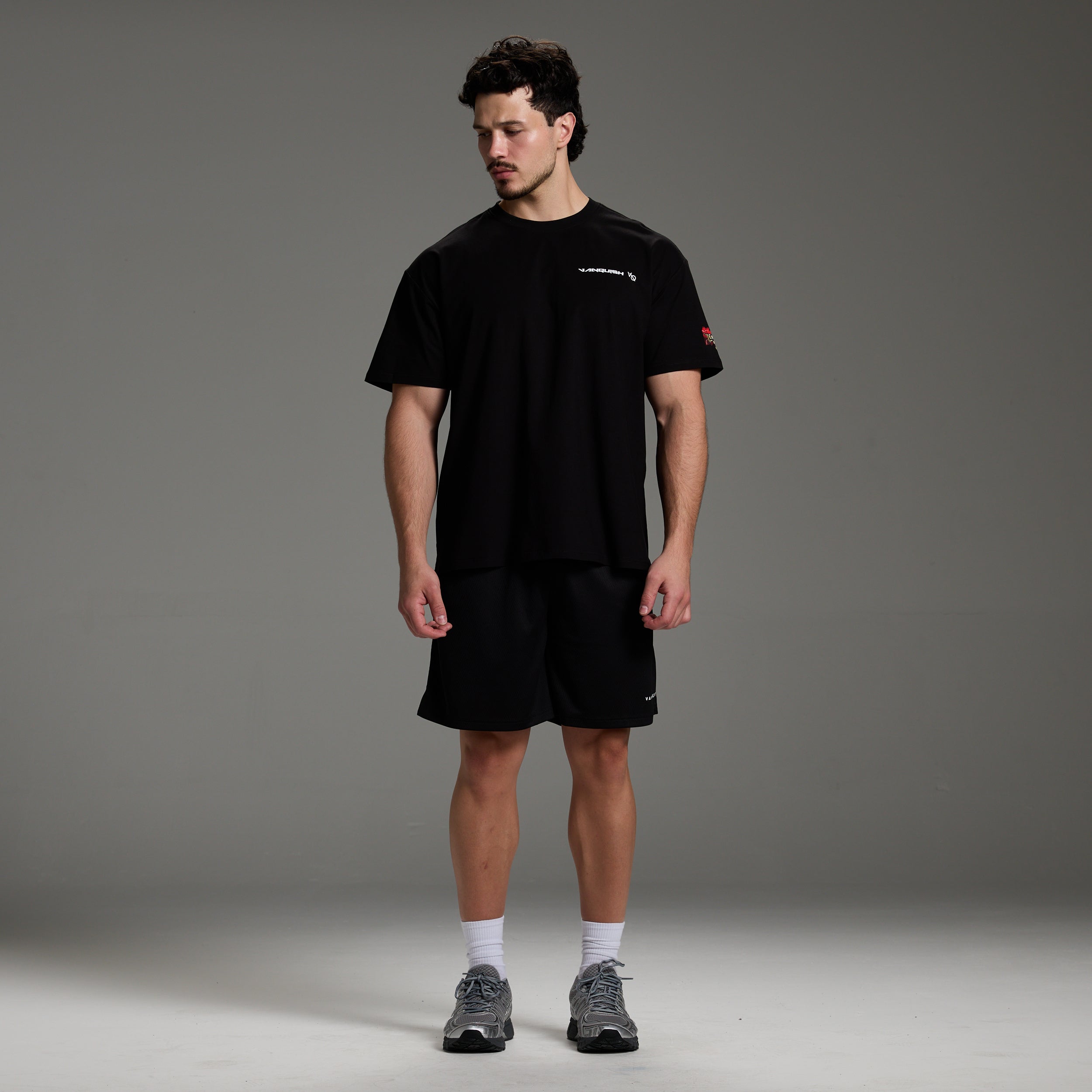 TEKKEN BLUR COLLAGE BLACK OVERSIZED T SHIRT