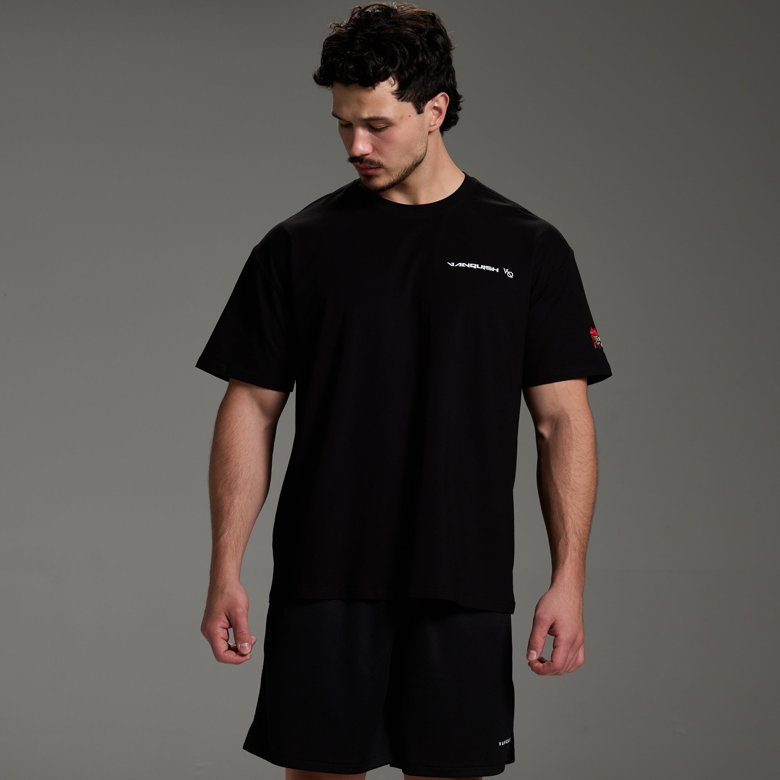 TEKKEN BLUR COLLAGE BLACK OVERSIZED T SHIRT