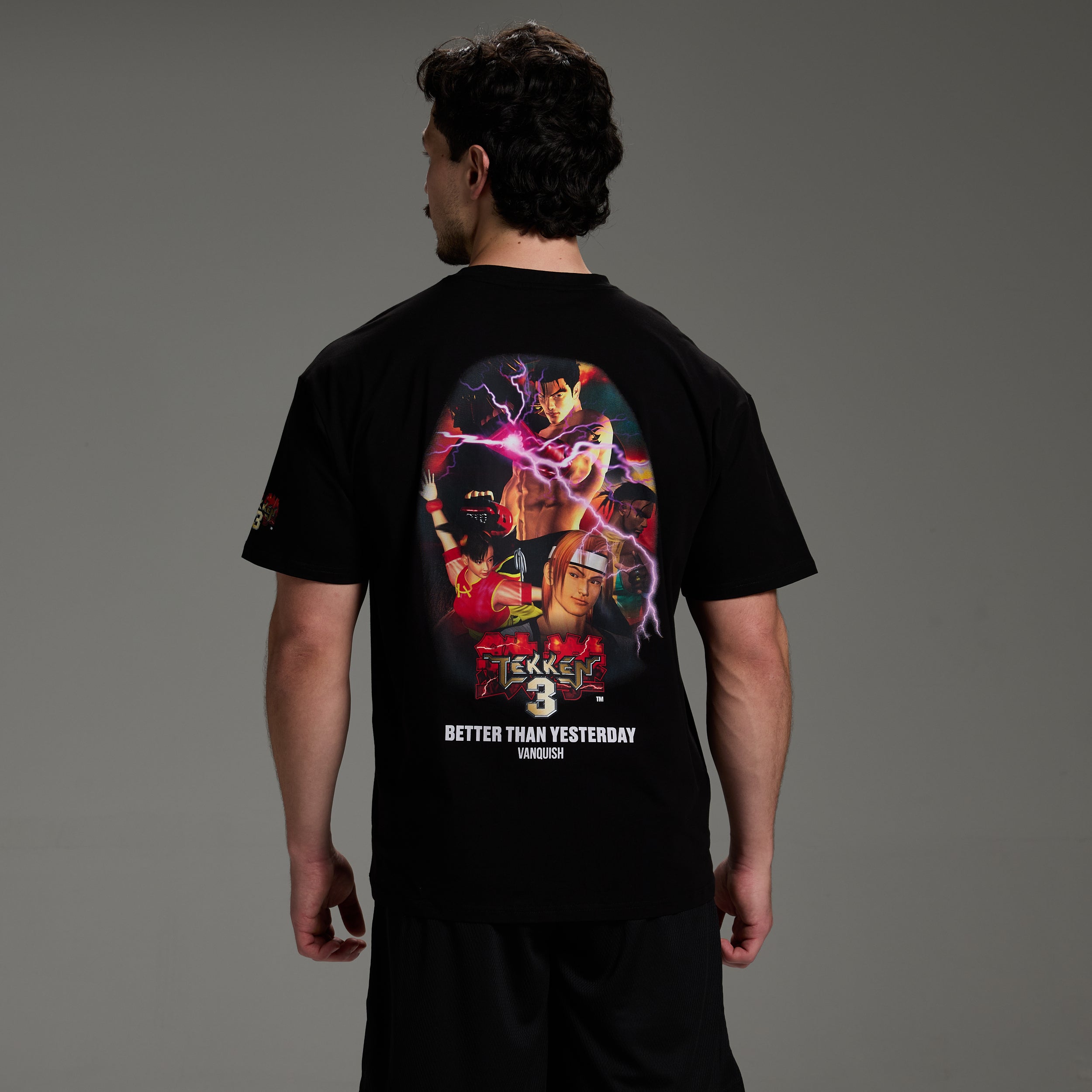 TEKKEN BLUR COLLAGE BLACK OVERSIZED T SHIRT