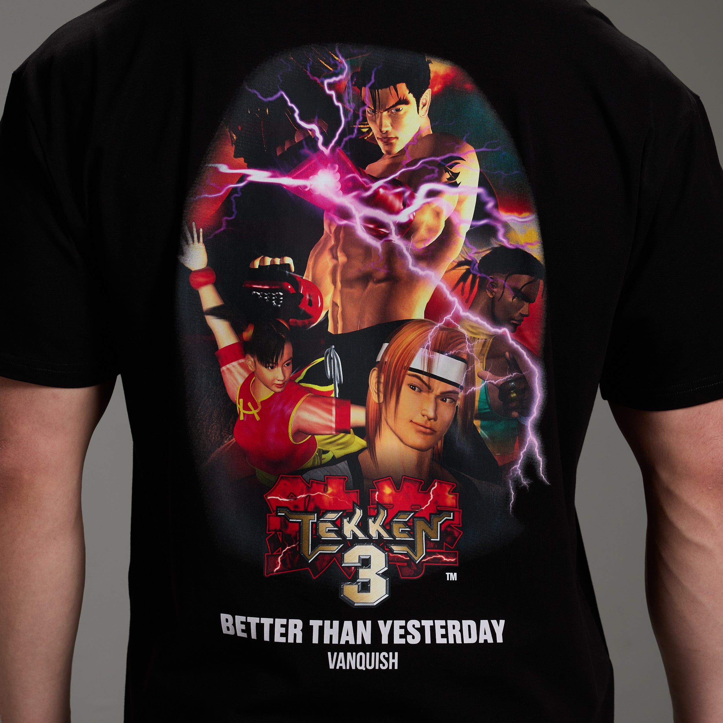 TEKKEN BLUR COLLAGE BLACK OVERSIZED T SHIRT