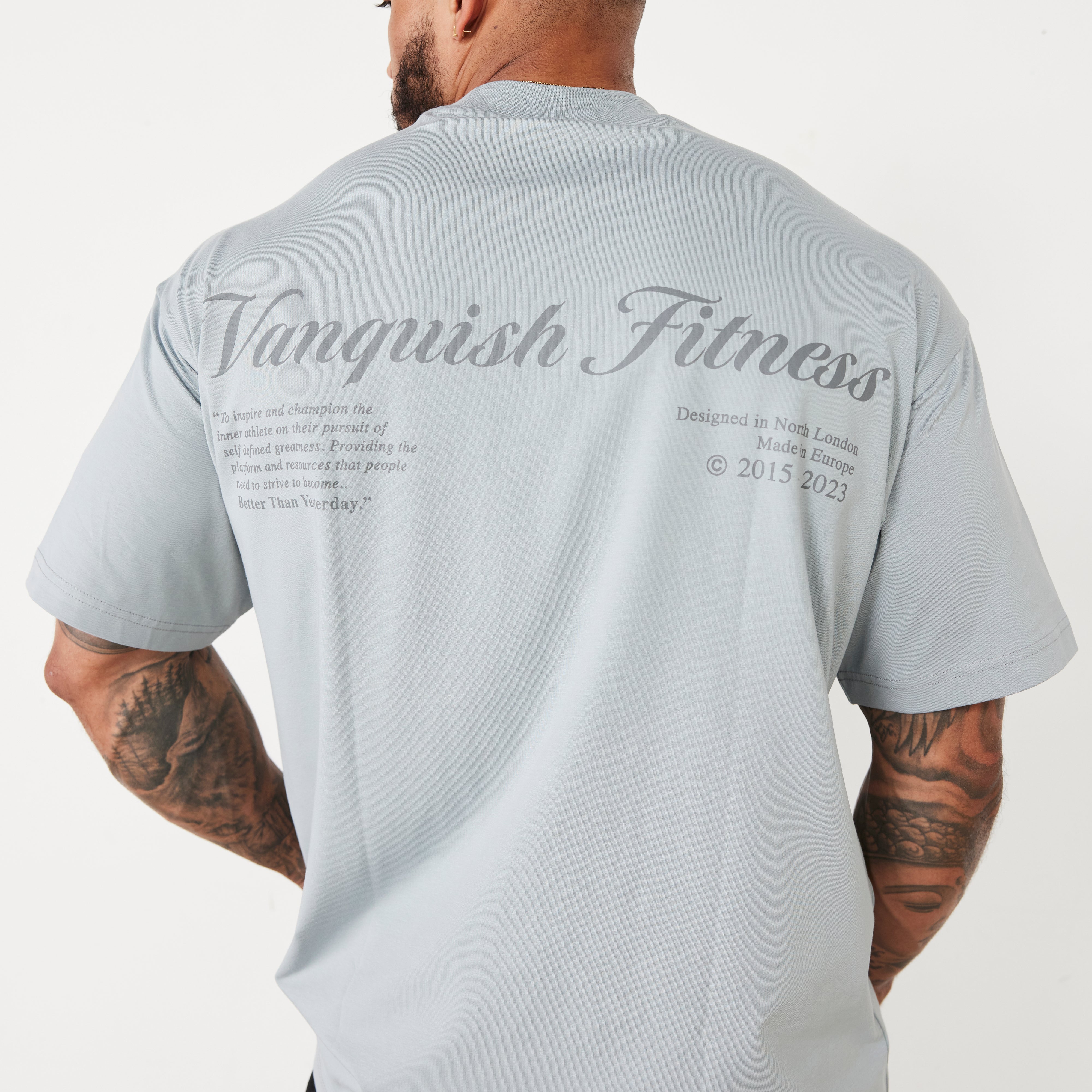 Vanquish TSP Pale Blue Mission Statement Oversized T Shirt