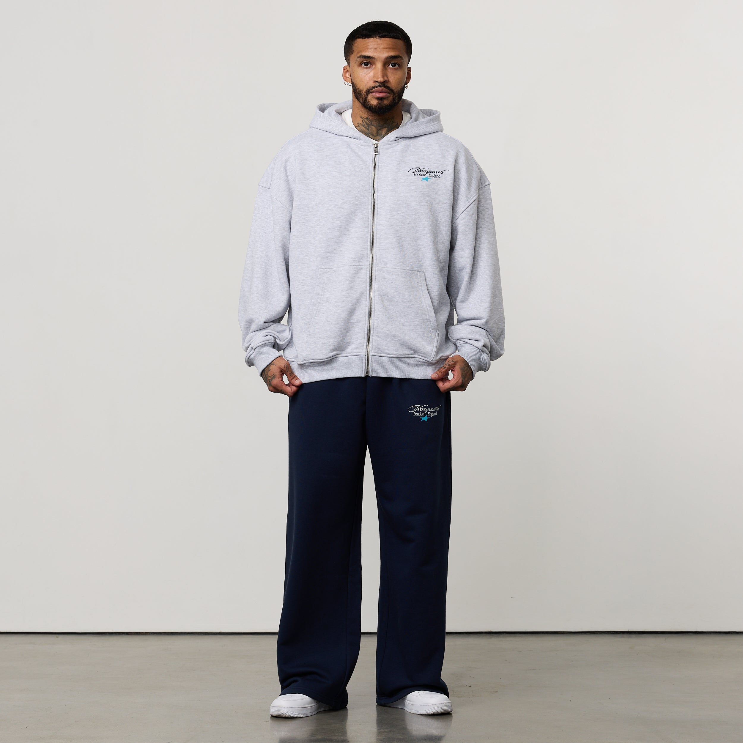 ACONITE BLUE OVERSIZED STRAIGHT LEG SWEATPANTS