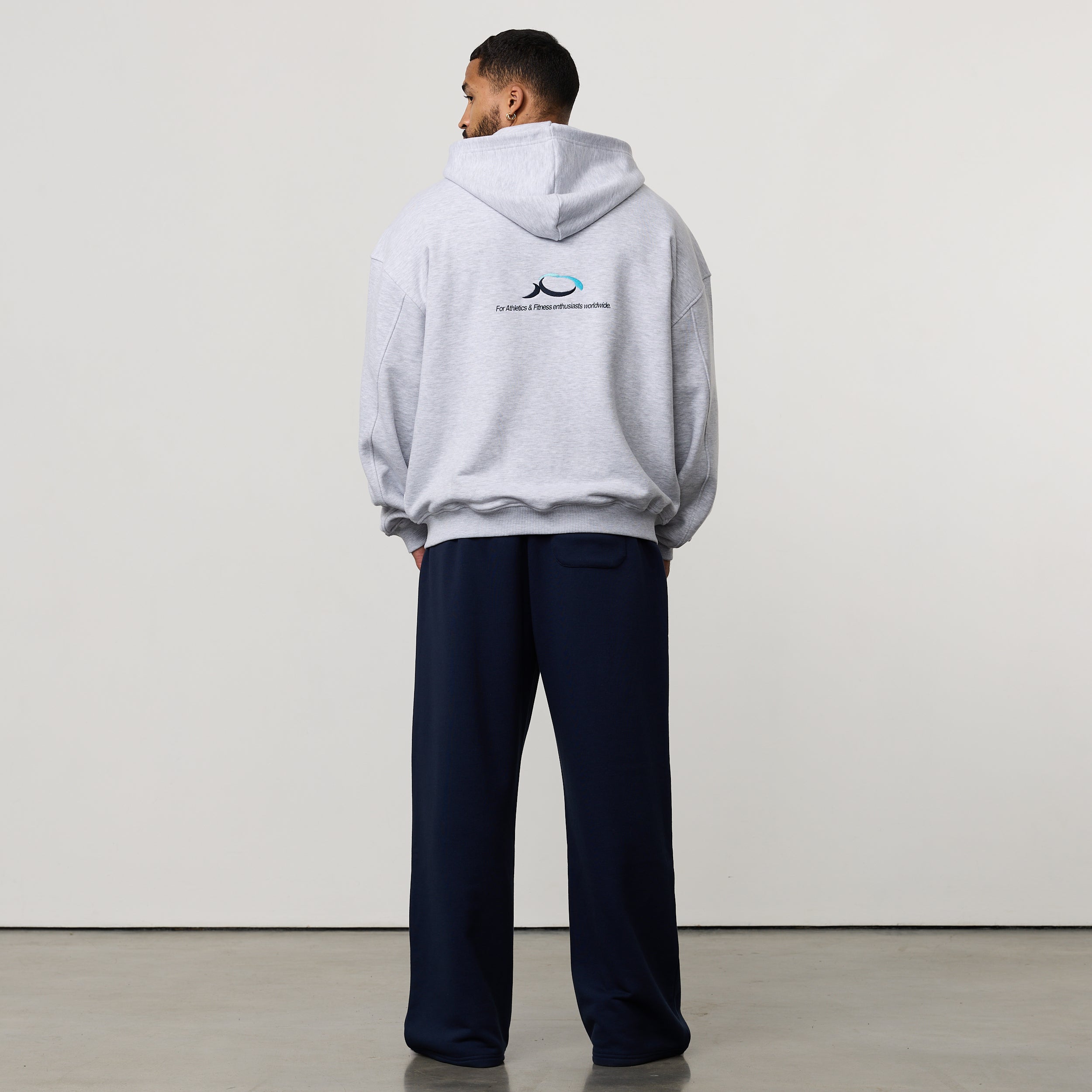 ACONITE GREY OVERSIZED FULL ZIP HOODIE