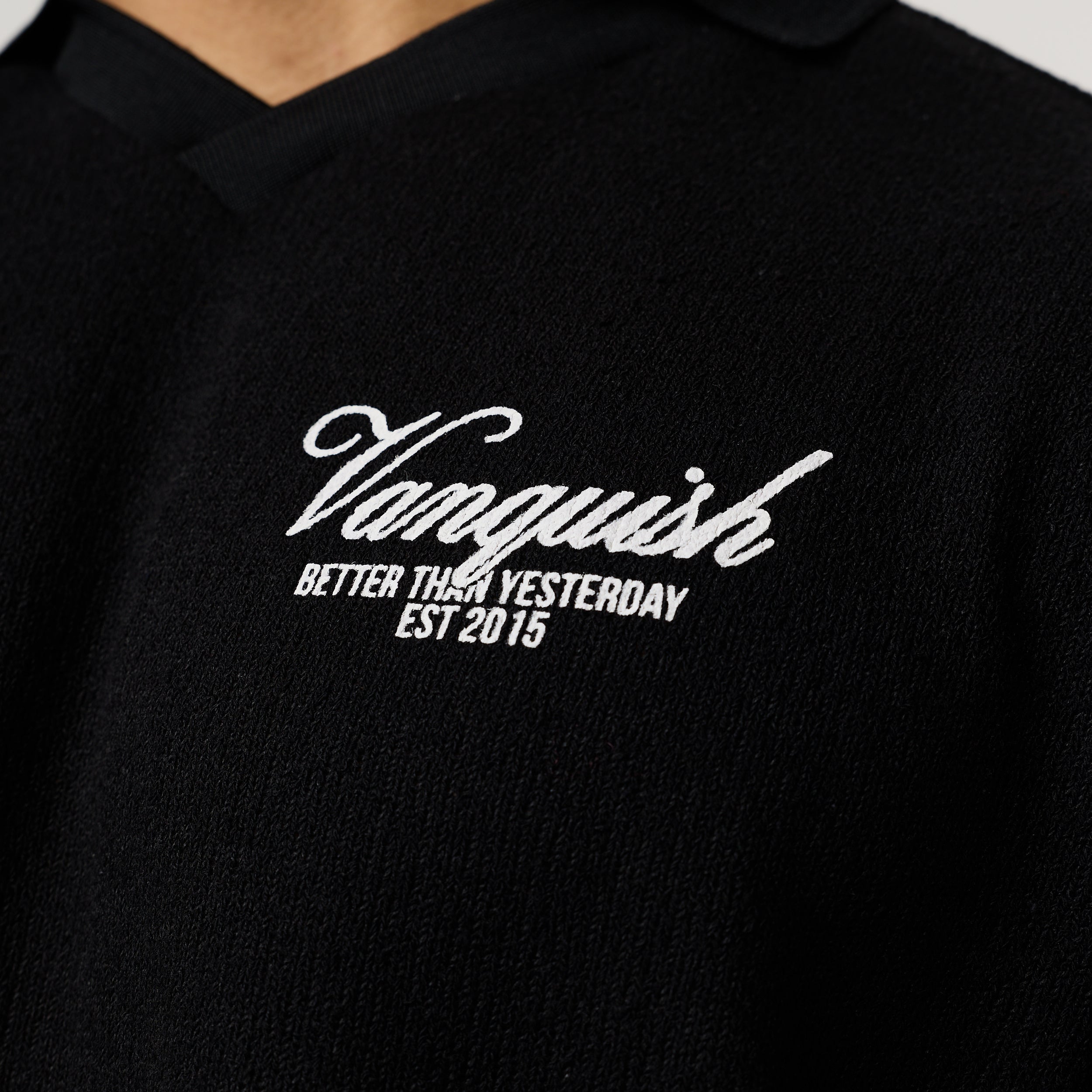 Vanquish Black Textured Soccer Jersey