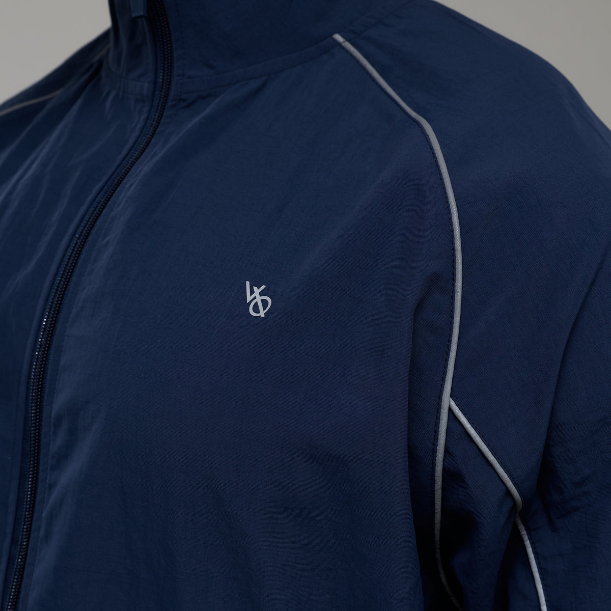 REFLECTIVE NAVY OVERSIZED TRACK JACKET