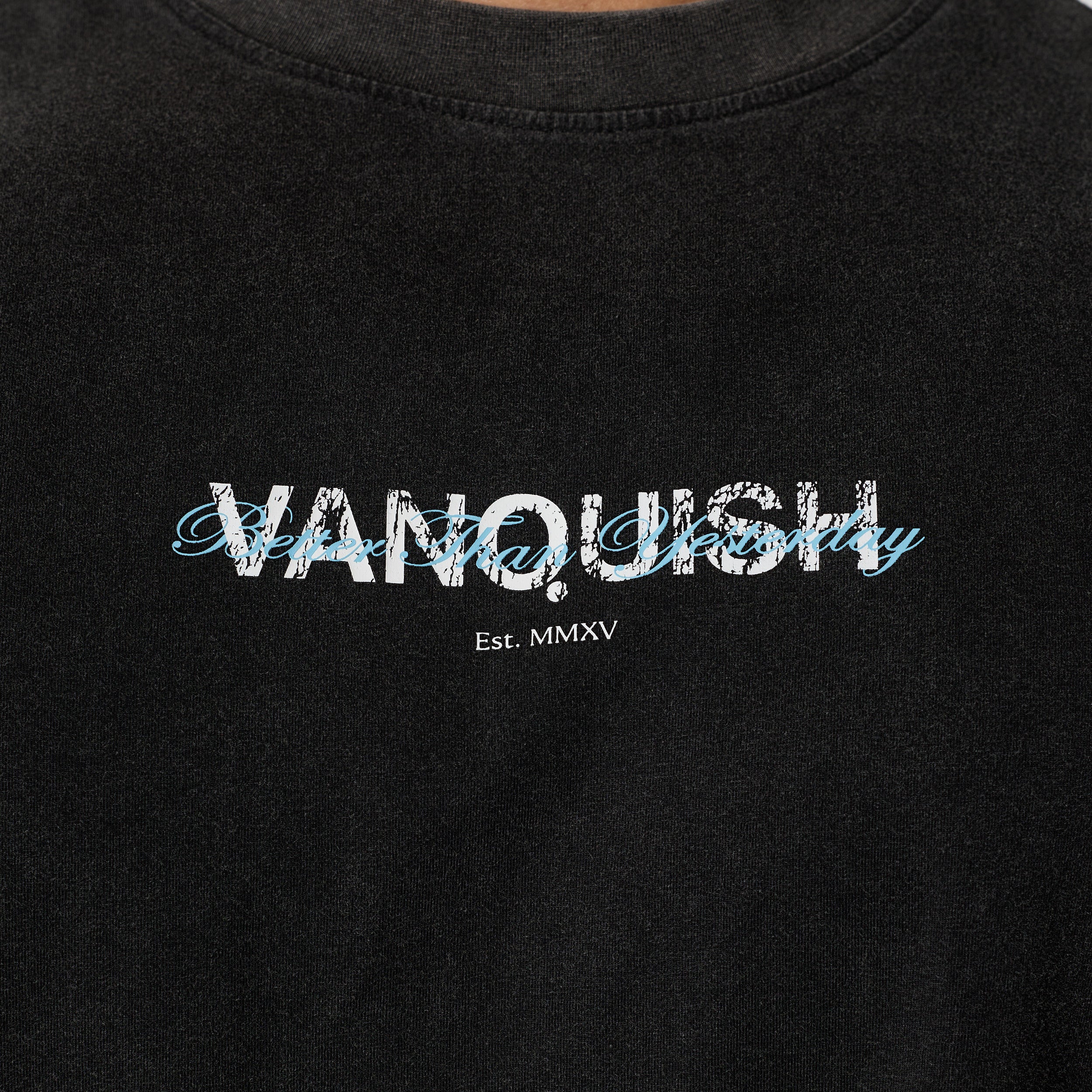 VQ x Shintaro Hibiscus Black Boxy Sleeveless T-Shirt