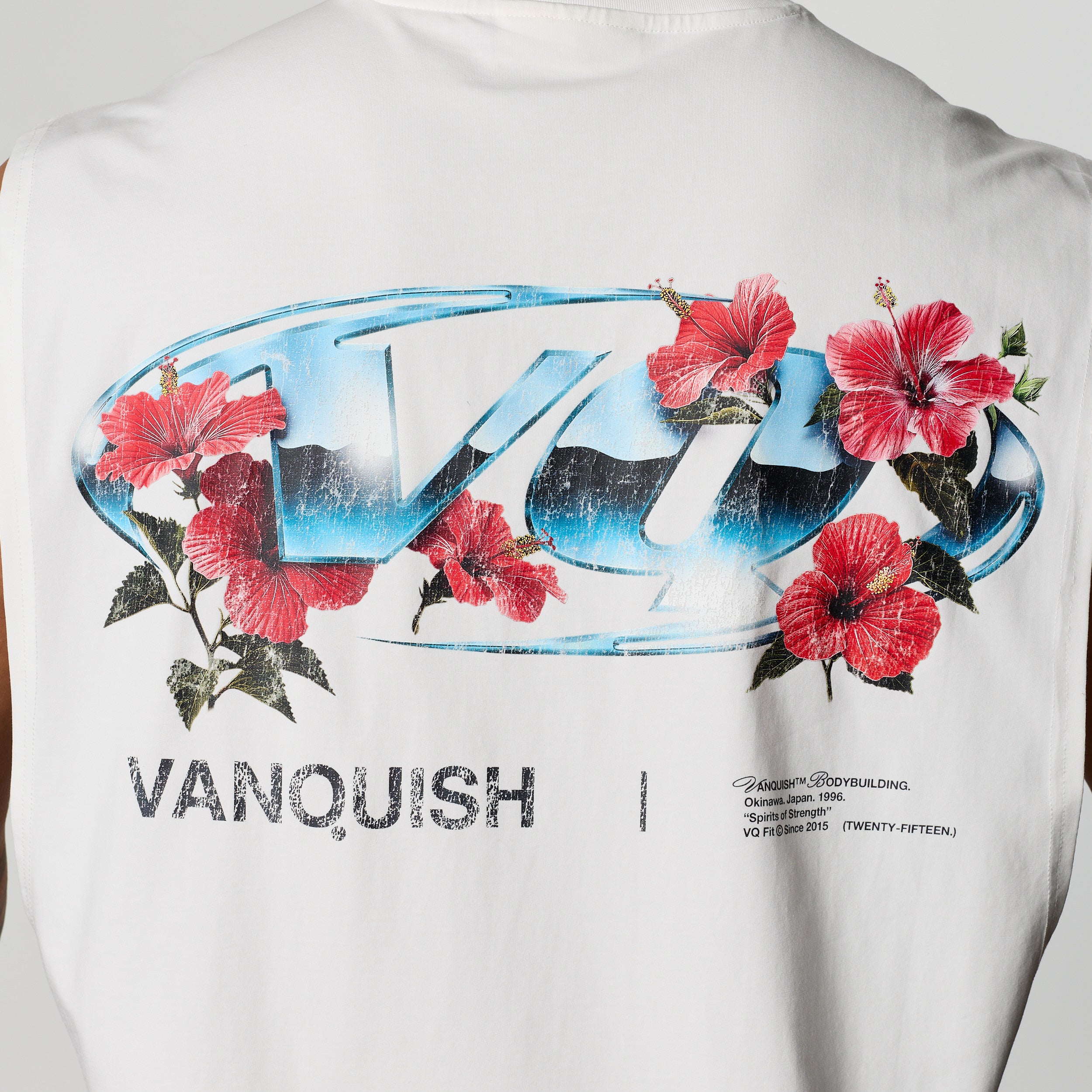 VQ x Shintaro Hibiscus White Boxy Sleeveless T-Shirt