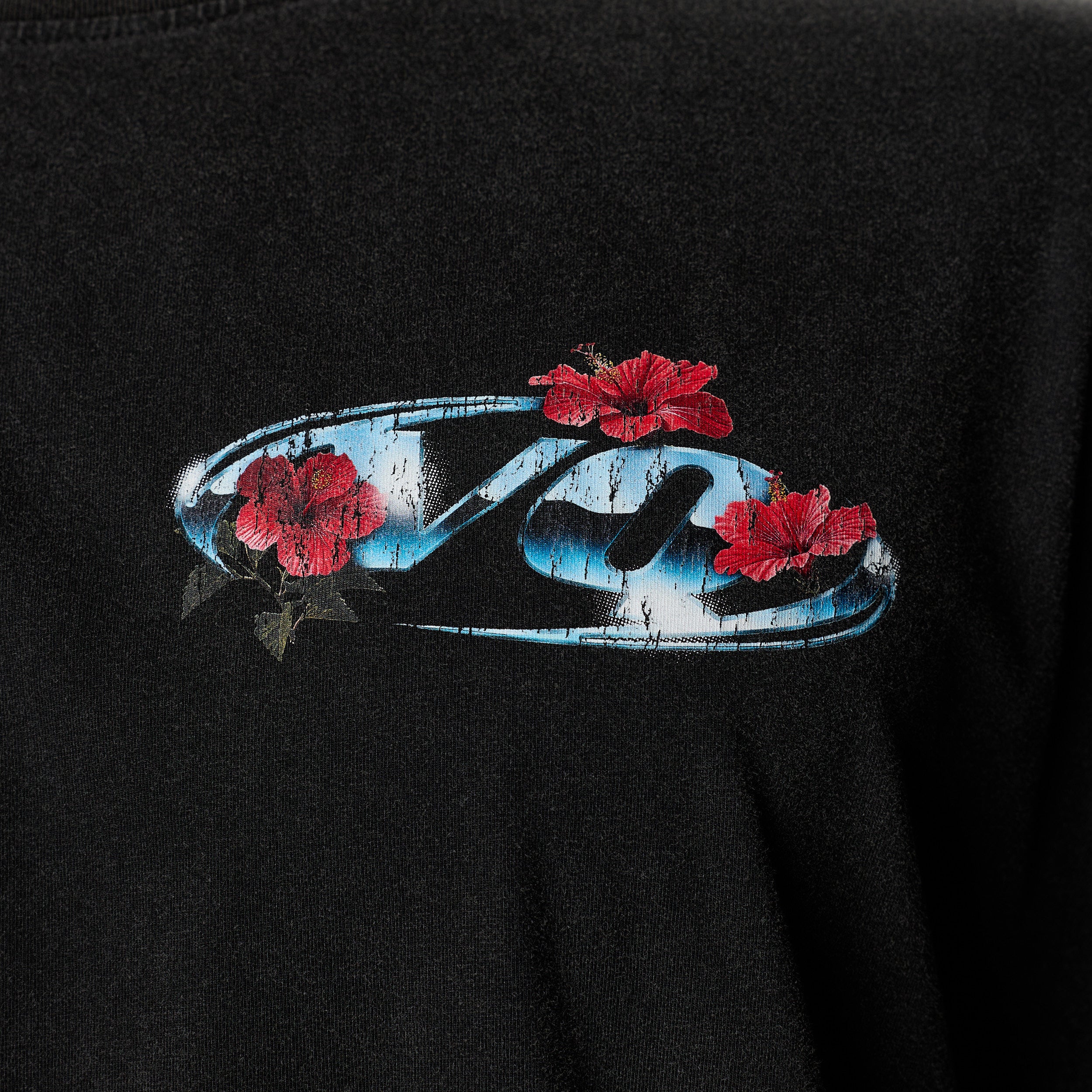 VQ x Shintaro Hibiscus Black Boxy Oversized T-Shirt