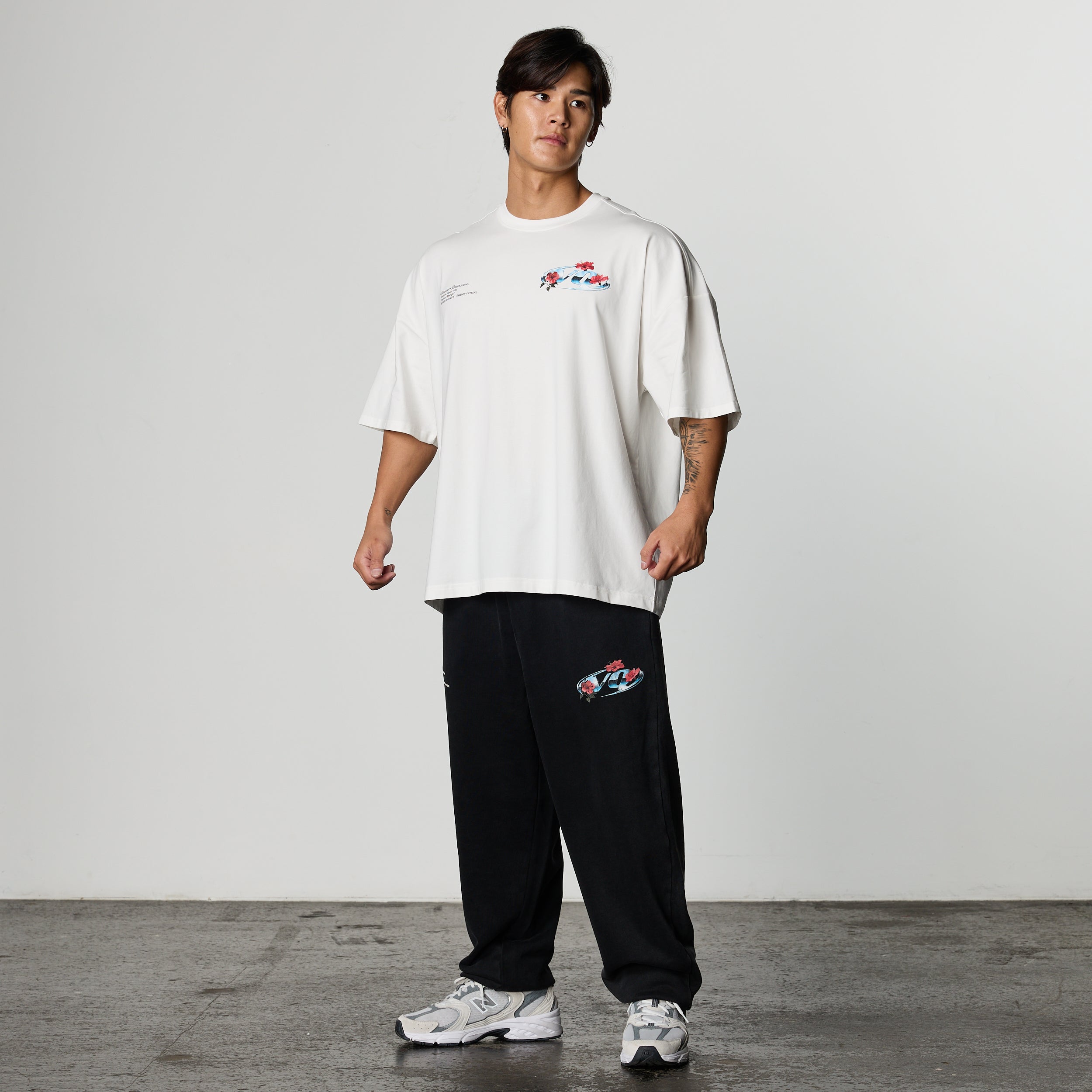 VQ x Shintaro Hibiscus White Boxy Oversized T-Shirt