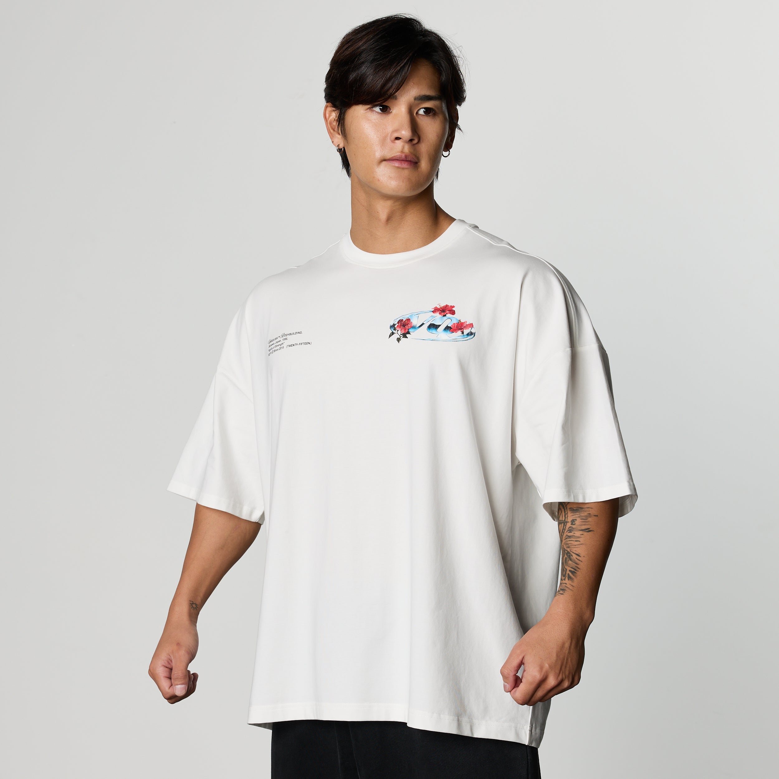 VQ x Shintaro Hibiscus White Boxy Oversized T-Shirt