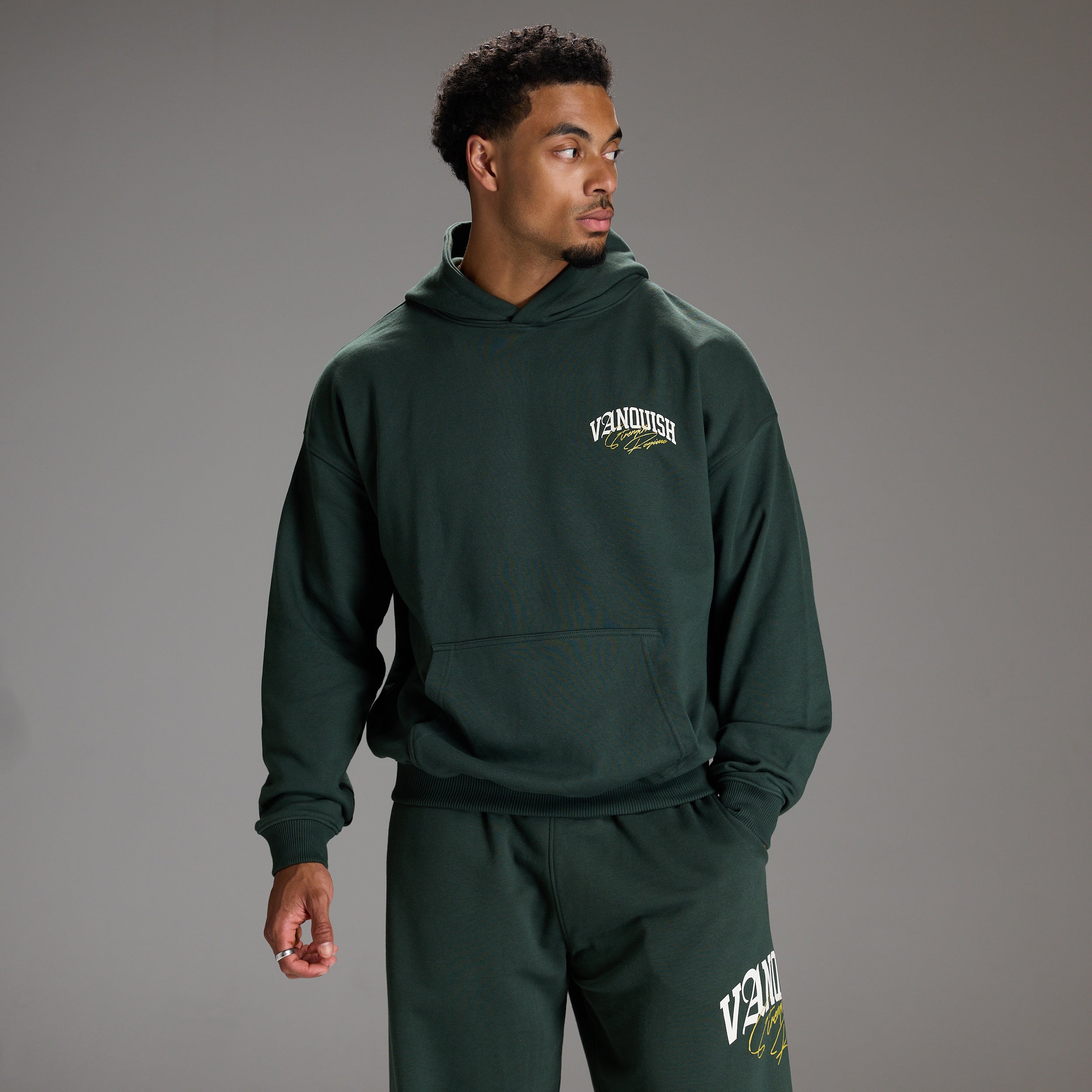 STRENGTH REGIME DARK GREEN OVERSIZED PULLOVER HOODIE