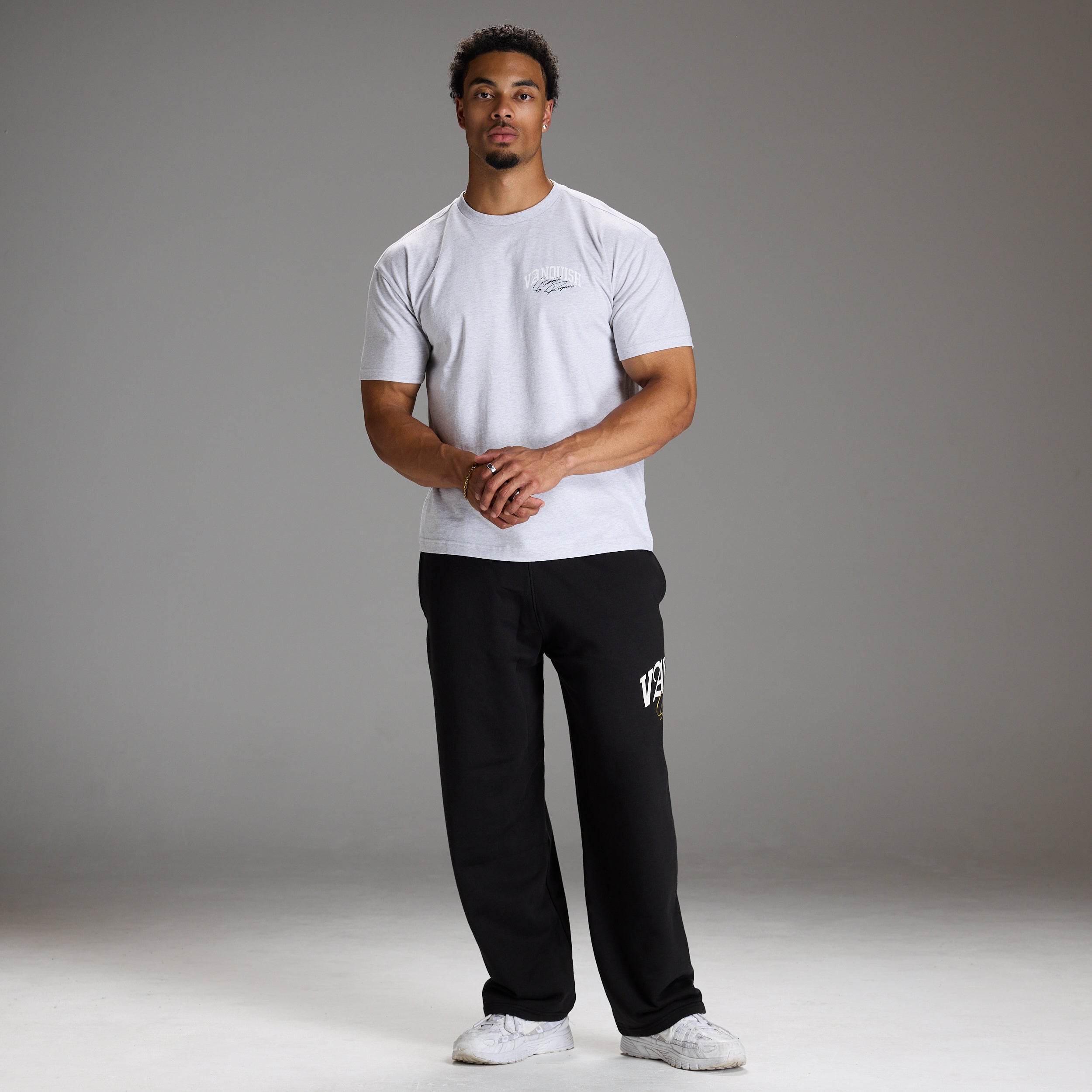 STRENGTH REGIME LIGHT GREY MARL OVERSIZED T SHIRT