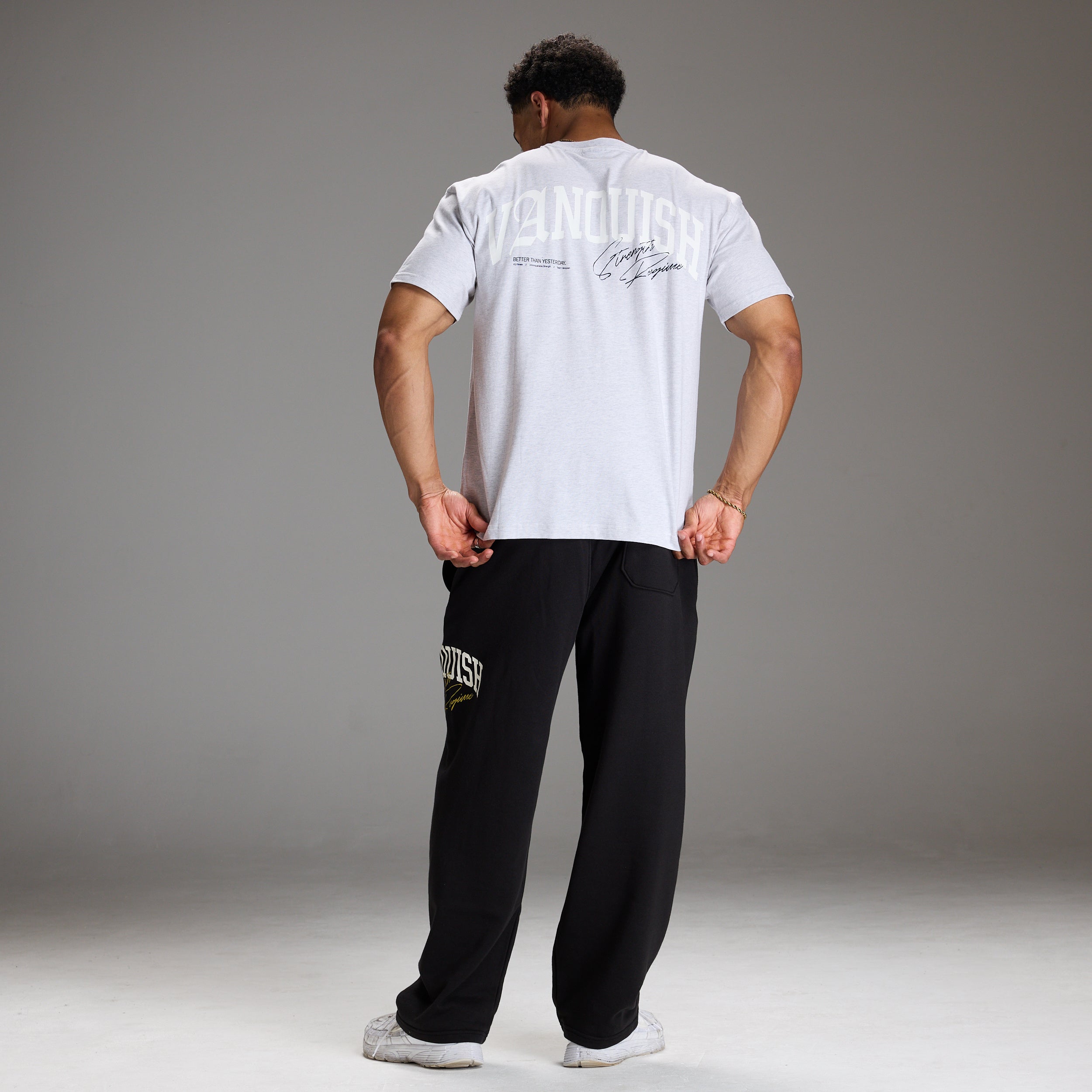 STRENGTH REGIME LIGHT GREY MARL OVERSIZED T SHIRT