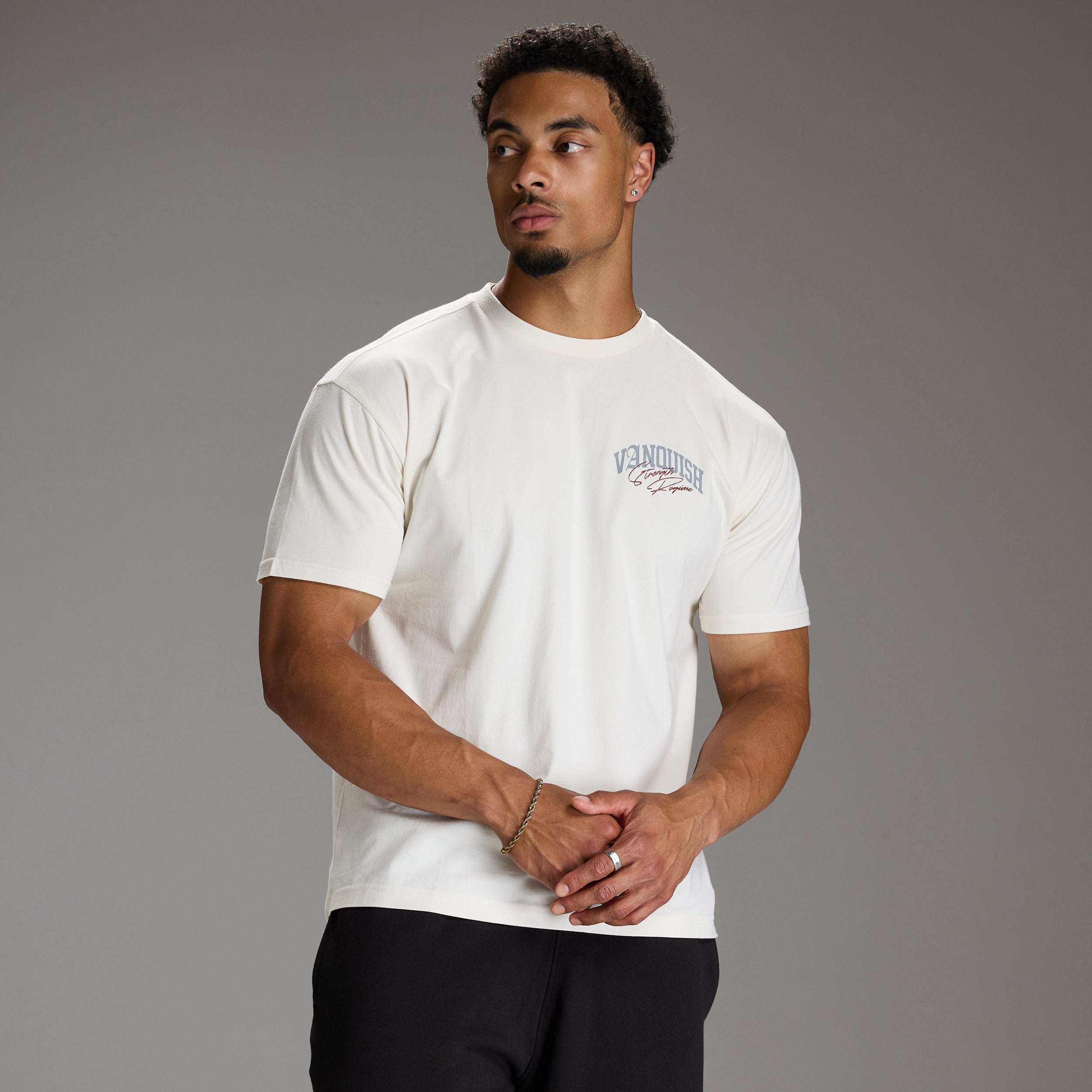 STRENGTH REGIME OFF WHITE OVERSIZED T SHIRT