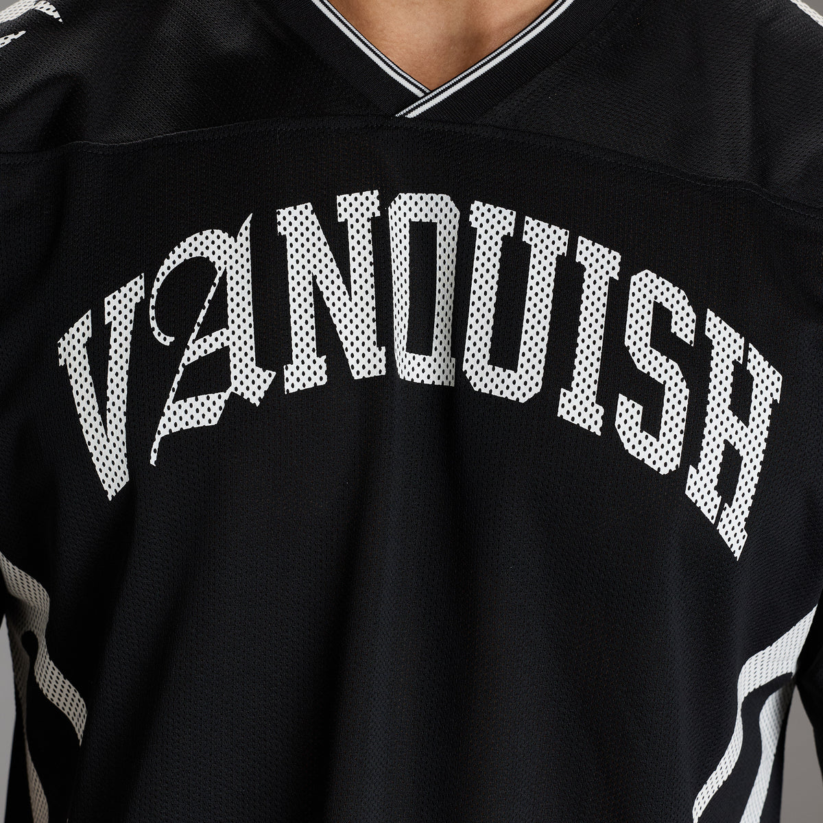 VARSITY TRIBAL BLACK OVERSIZED FOOTBALL T SHIRT