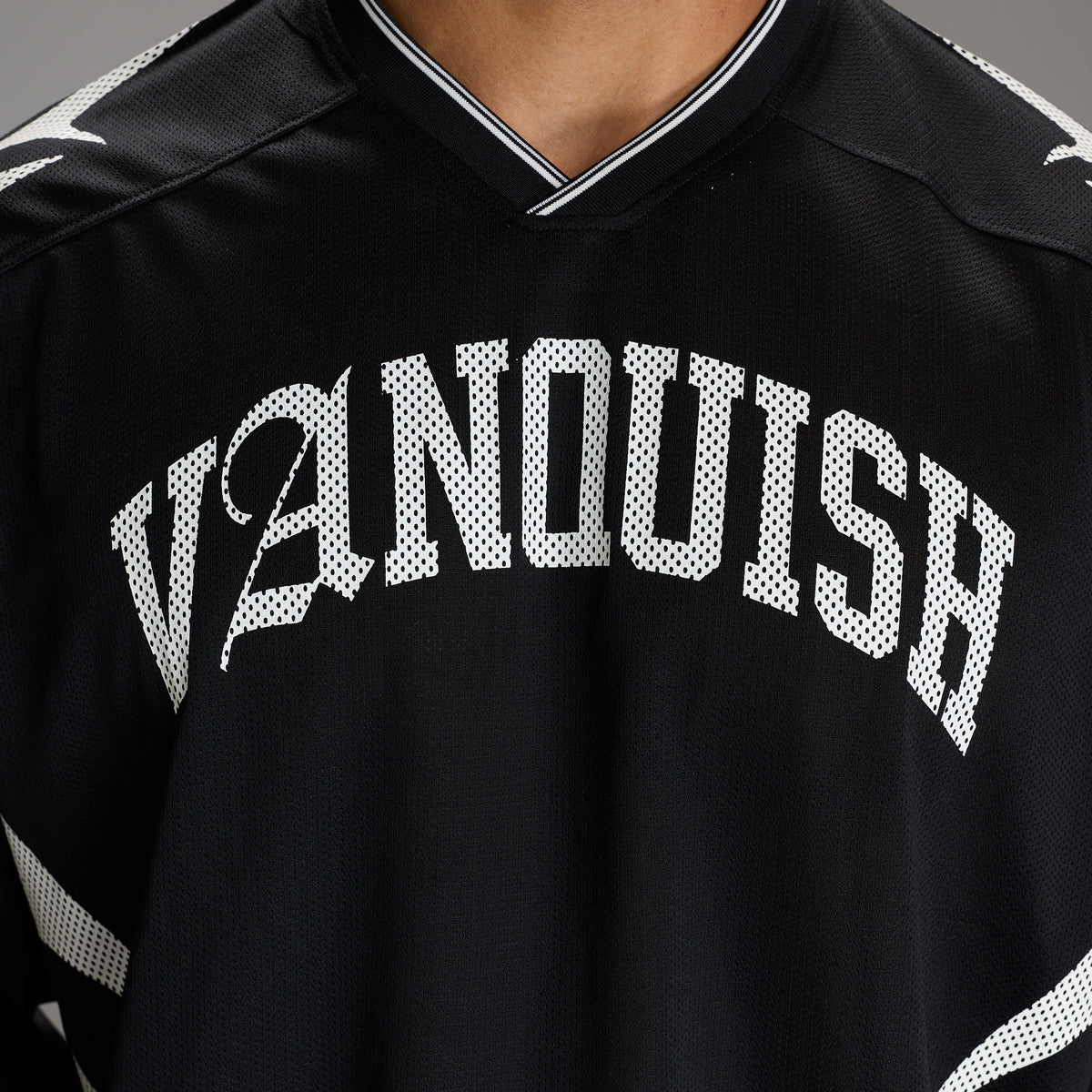 VARSITY TRIBAL BLACK OVERSIZED HOCKEY T SHIRT