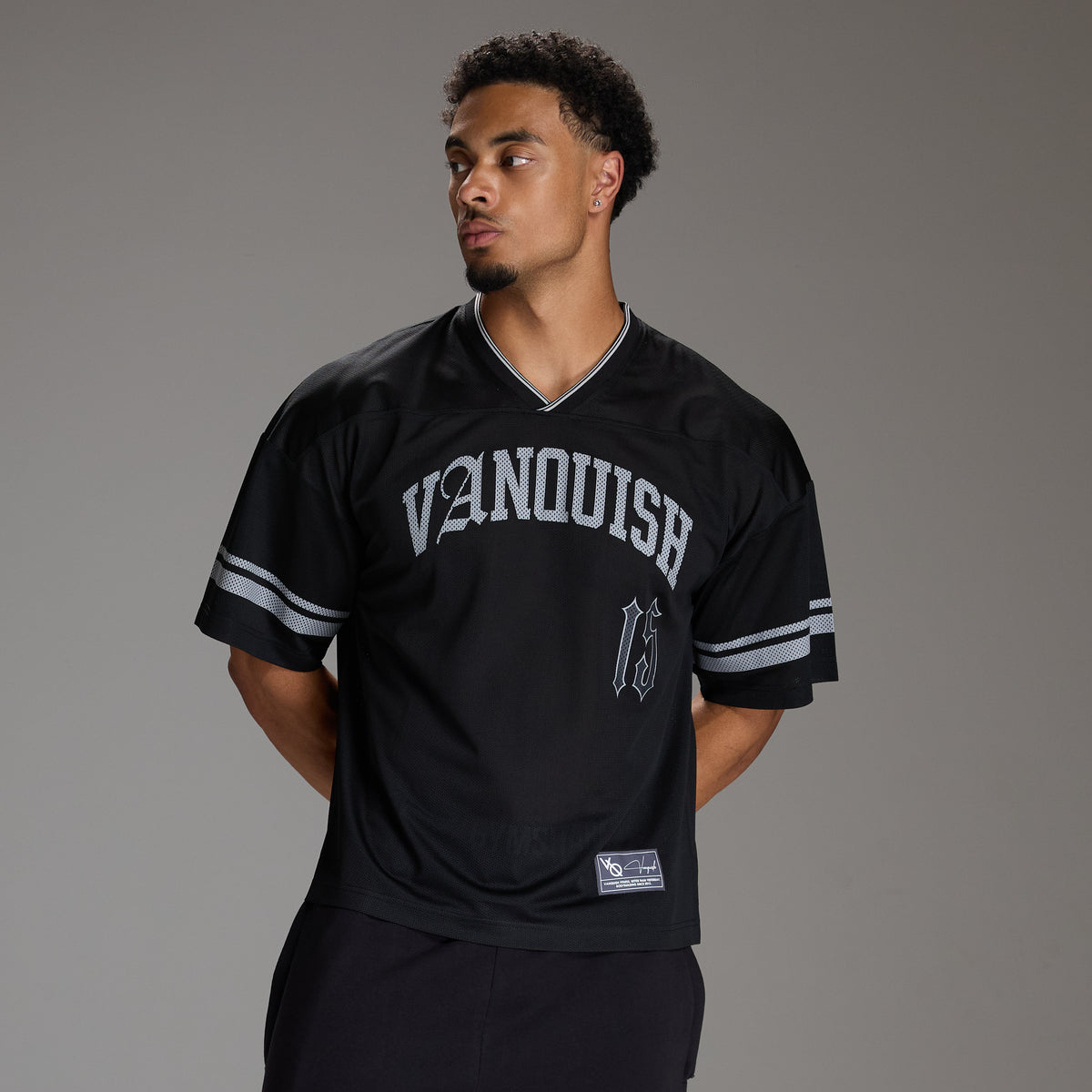 VARSITY BLACK OVERSIZED FOOTBALL T SHIRT
