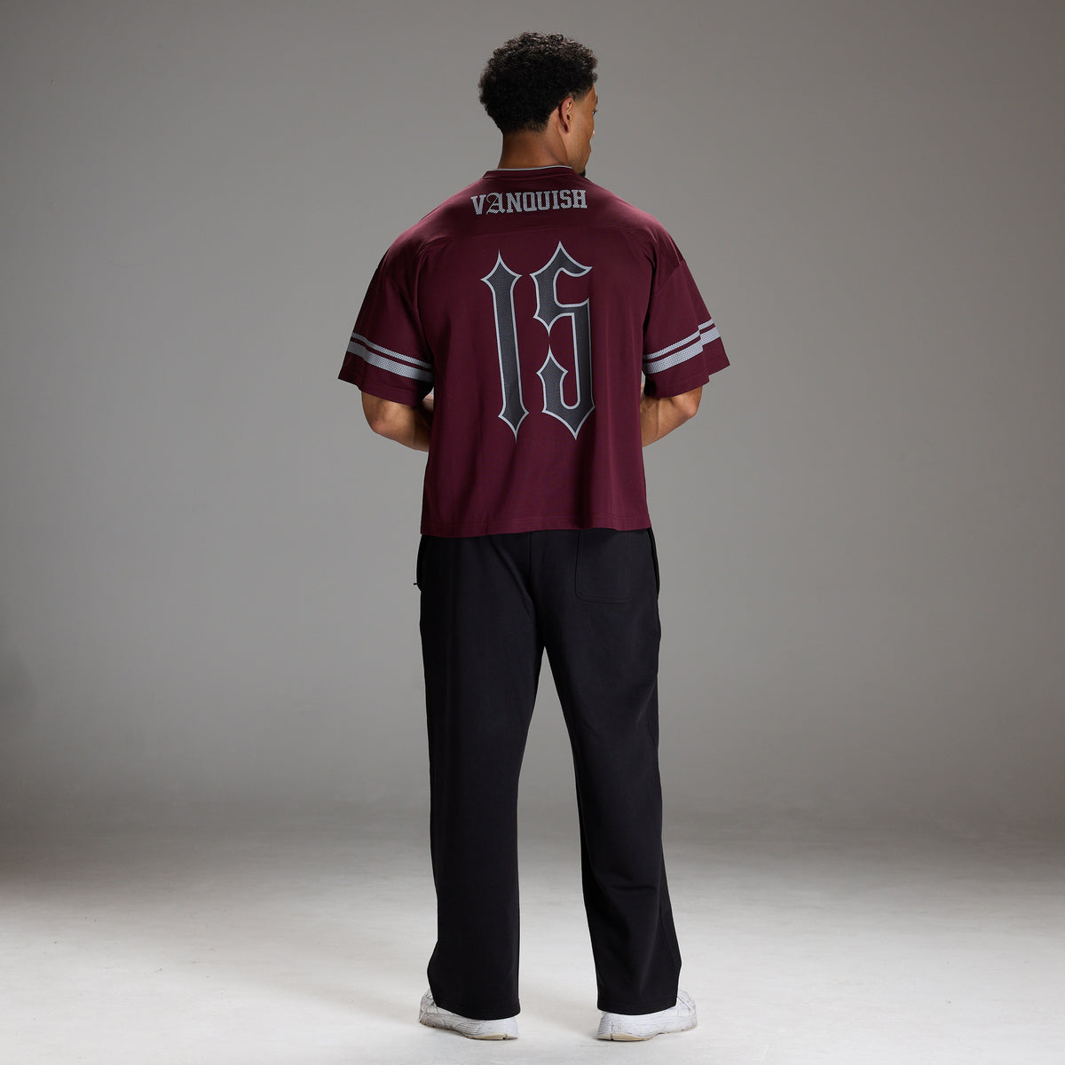 VARSITY DARK RED OVERSIZED FOOTBALL T SHIRT