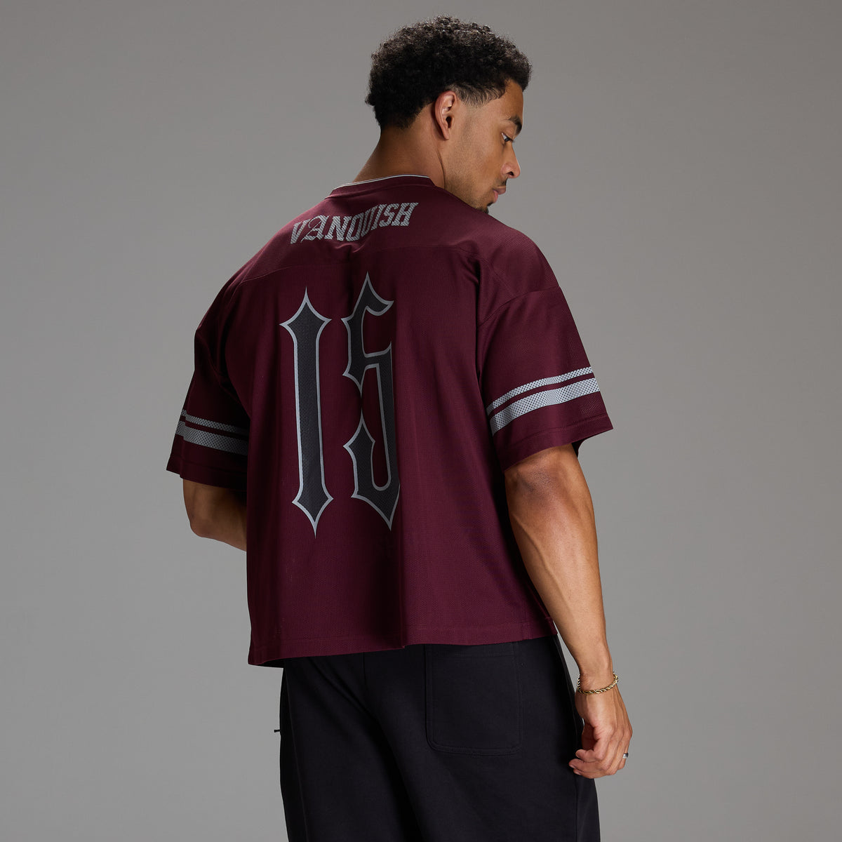 VARSITY DARK RED OVERSIZED FOOTBALL T SHIRT