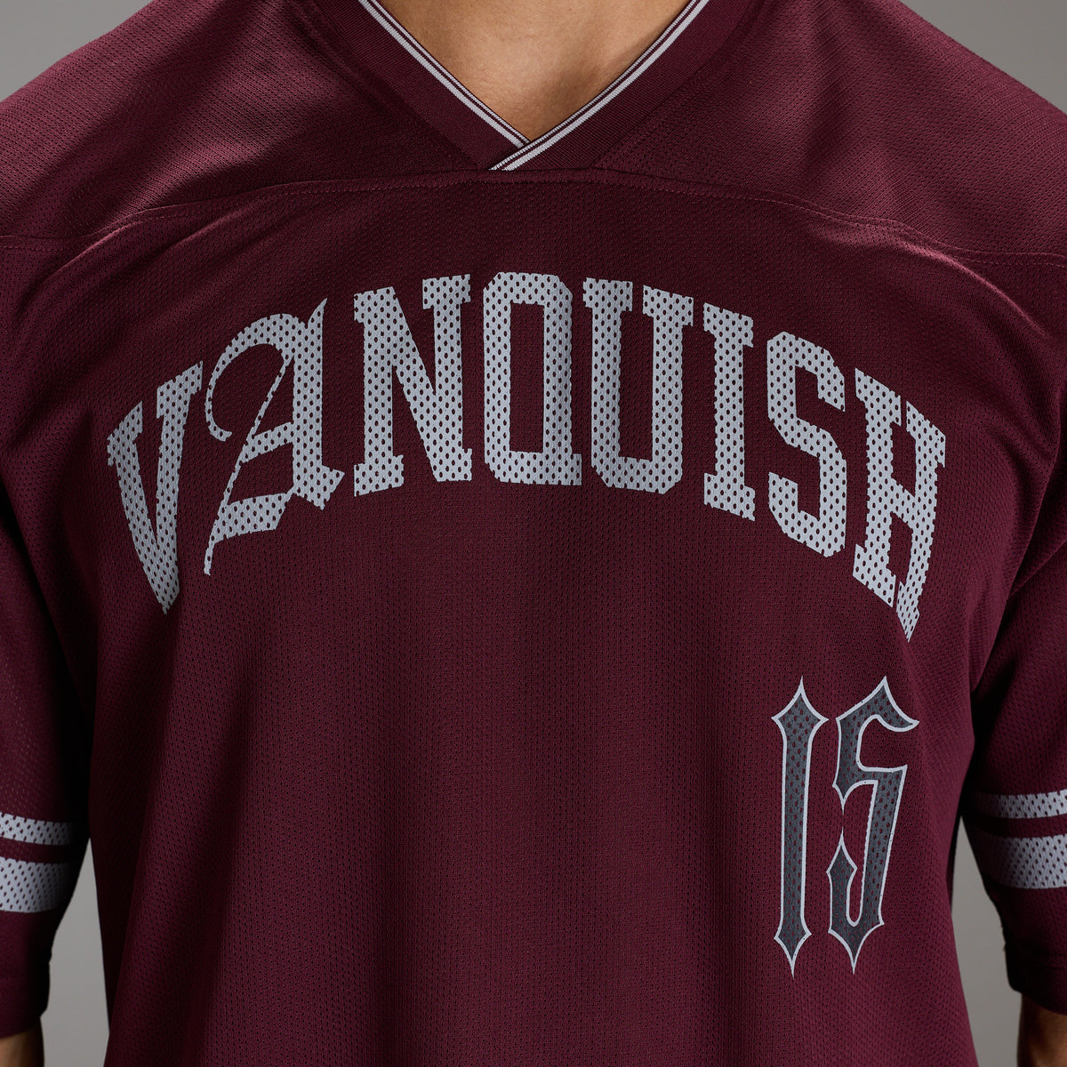 VARSITY DARK RED OVERSIZED FOOTBALL T SHIRT