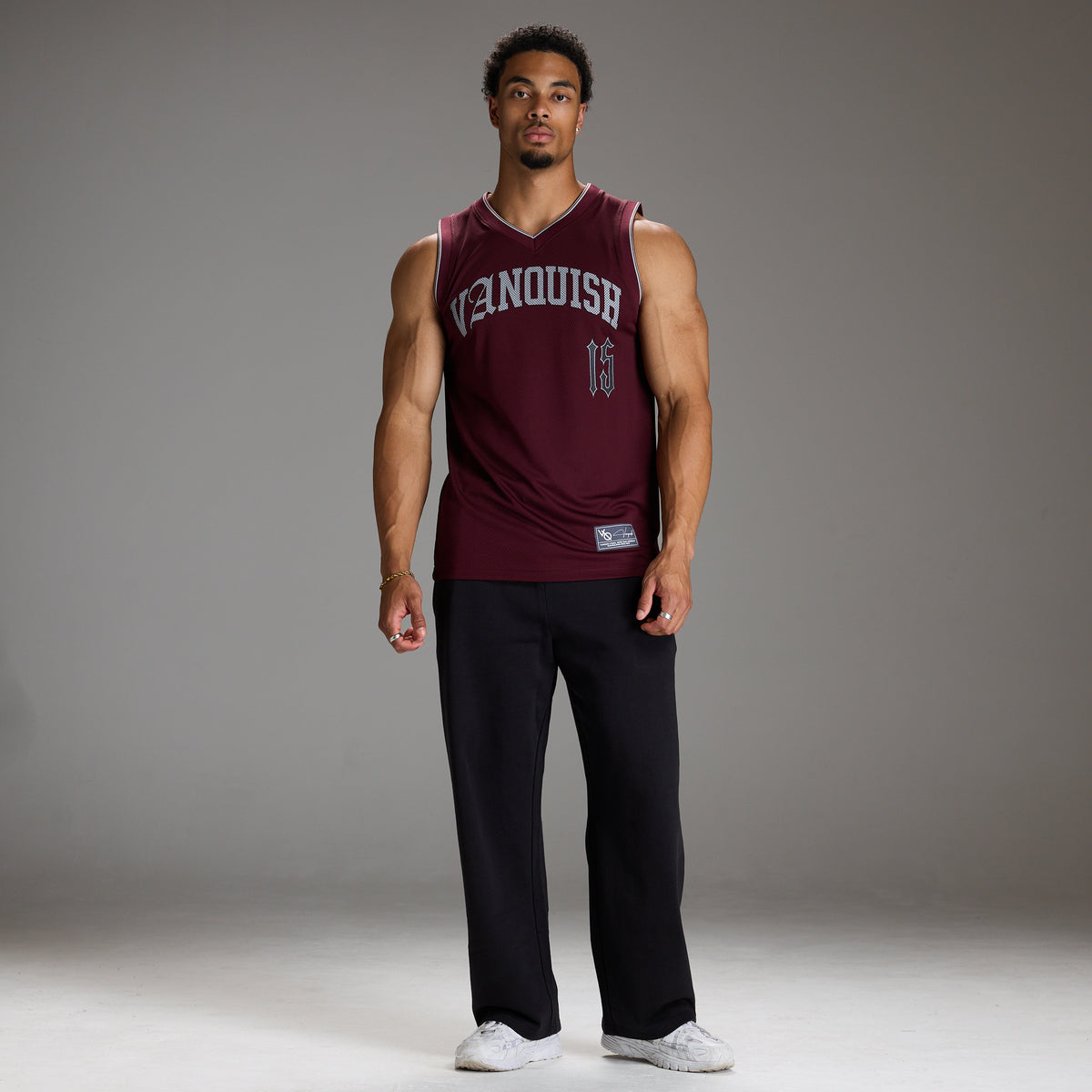 VARSITY DARK RED OVERSIZED BASKETBALL TANK