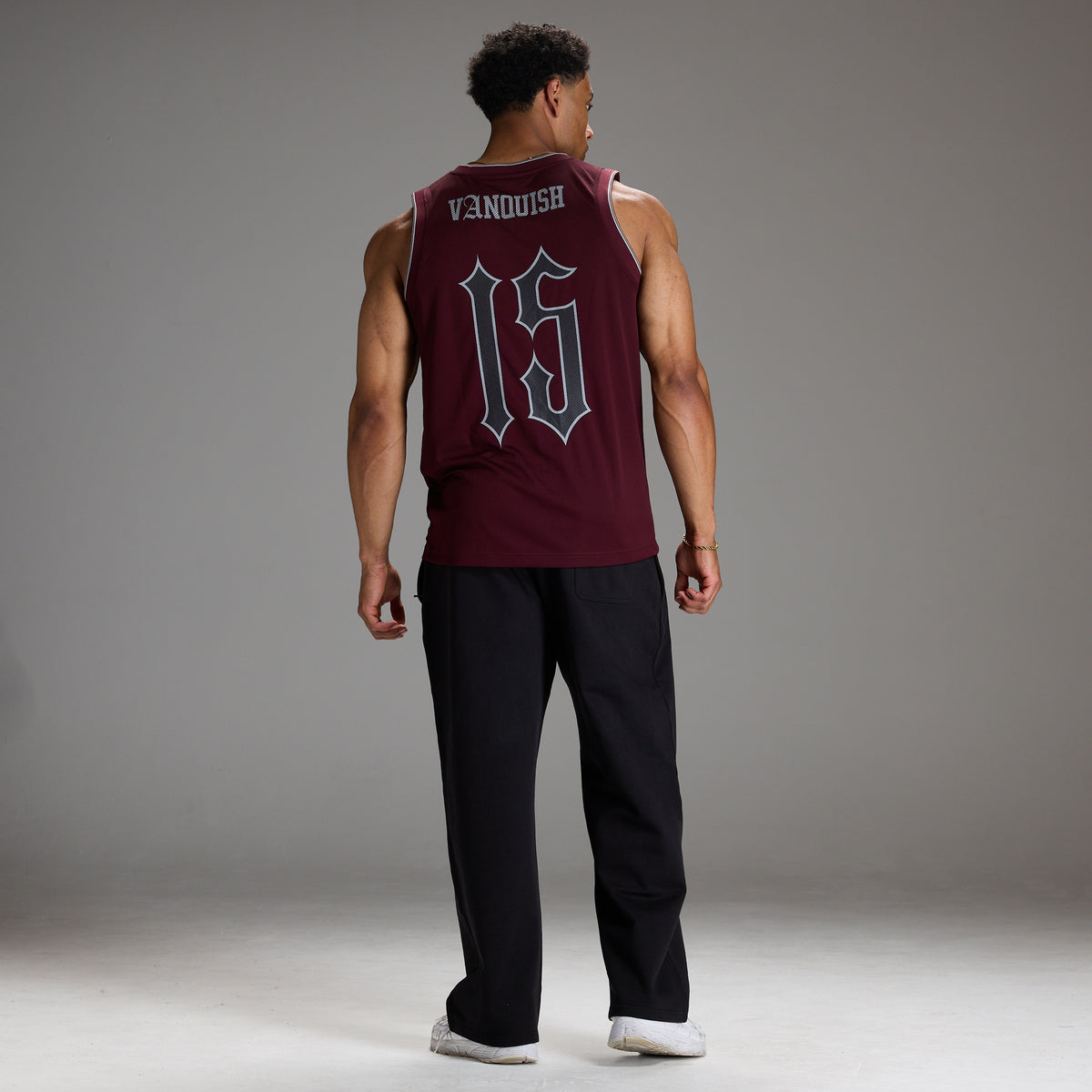 VARSITY DARK RED OVERSIZED BASKETBALL TANK