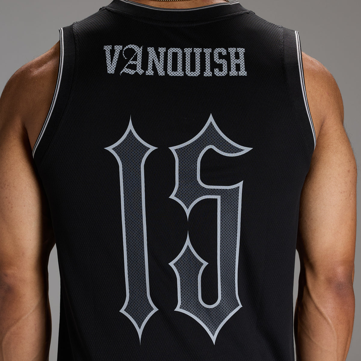 VARSITY BLACK OVERSIZED BASKETBALL TANK