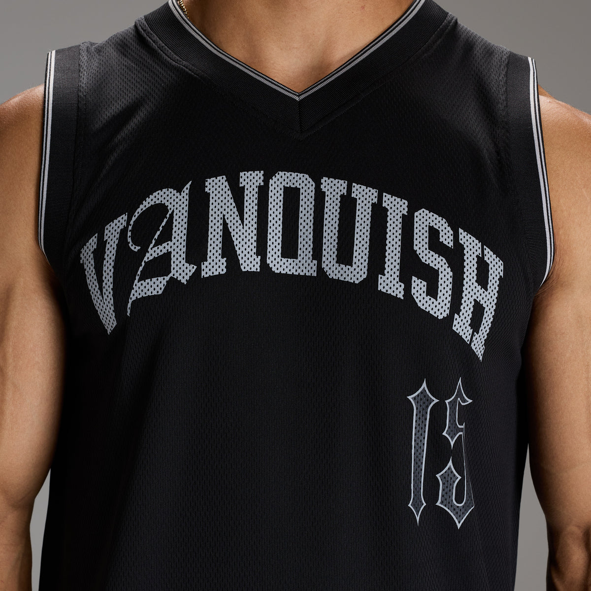 VARSITY BLACK OVERSIZED BASKETBALL TANK