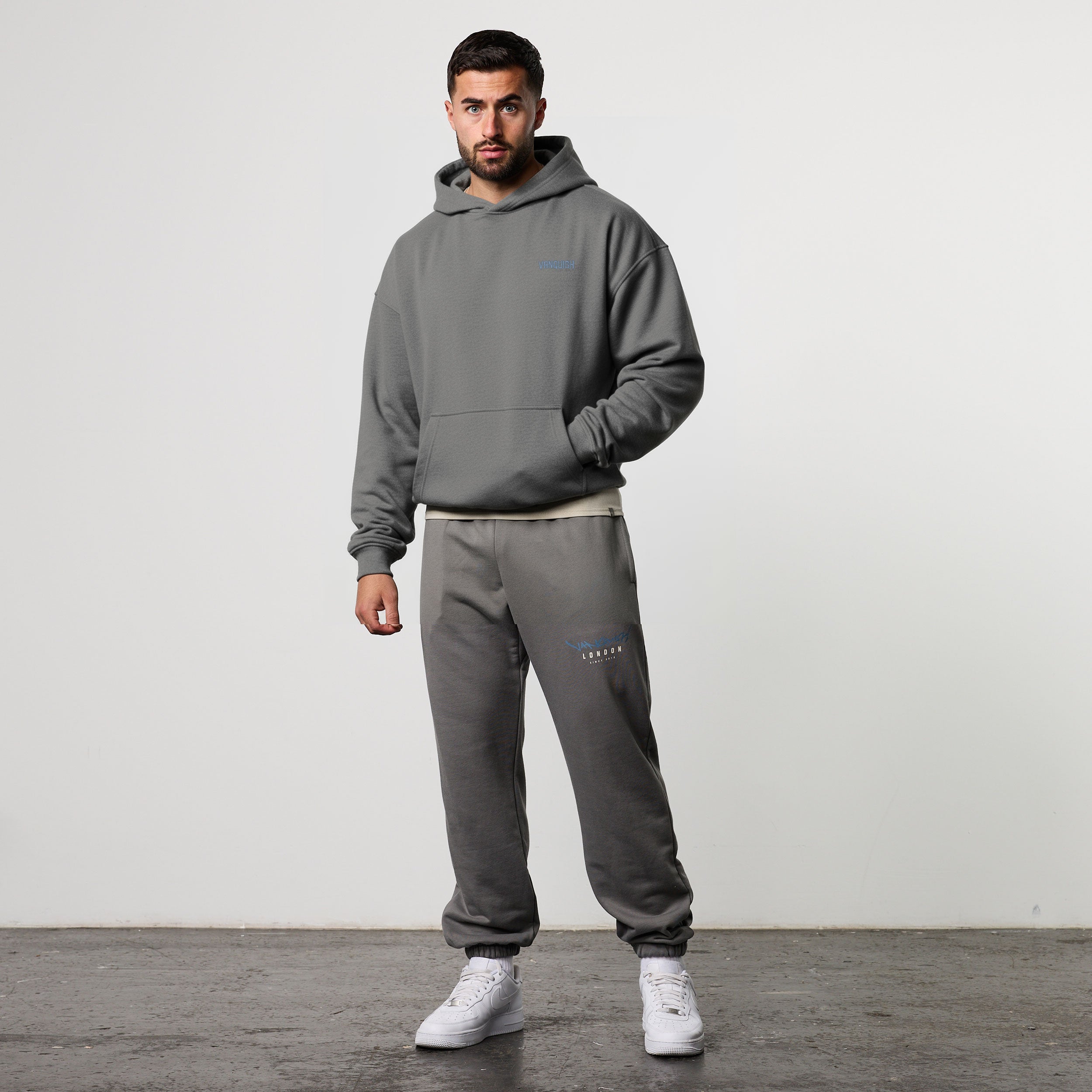 GRAFFITI GREY OVERSIZED HOODIE