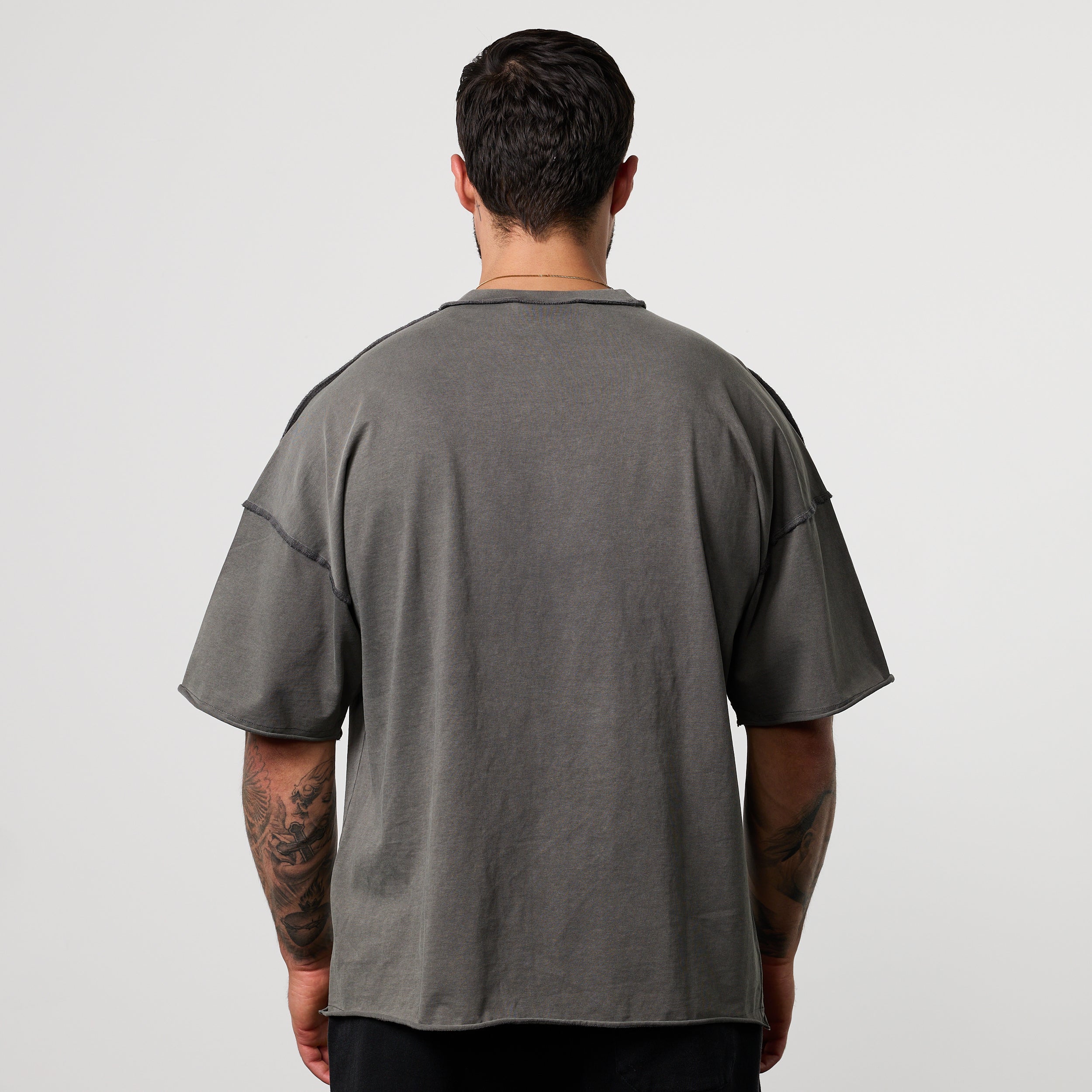 WASHED GREY OVERSIZED BOXY T SHIRT