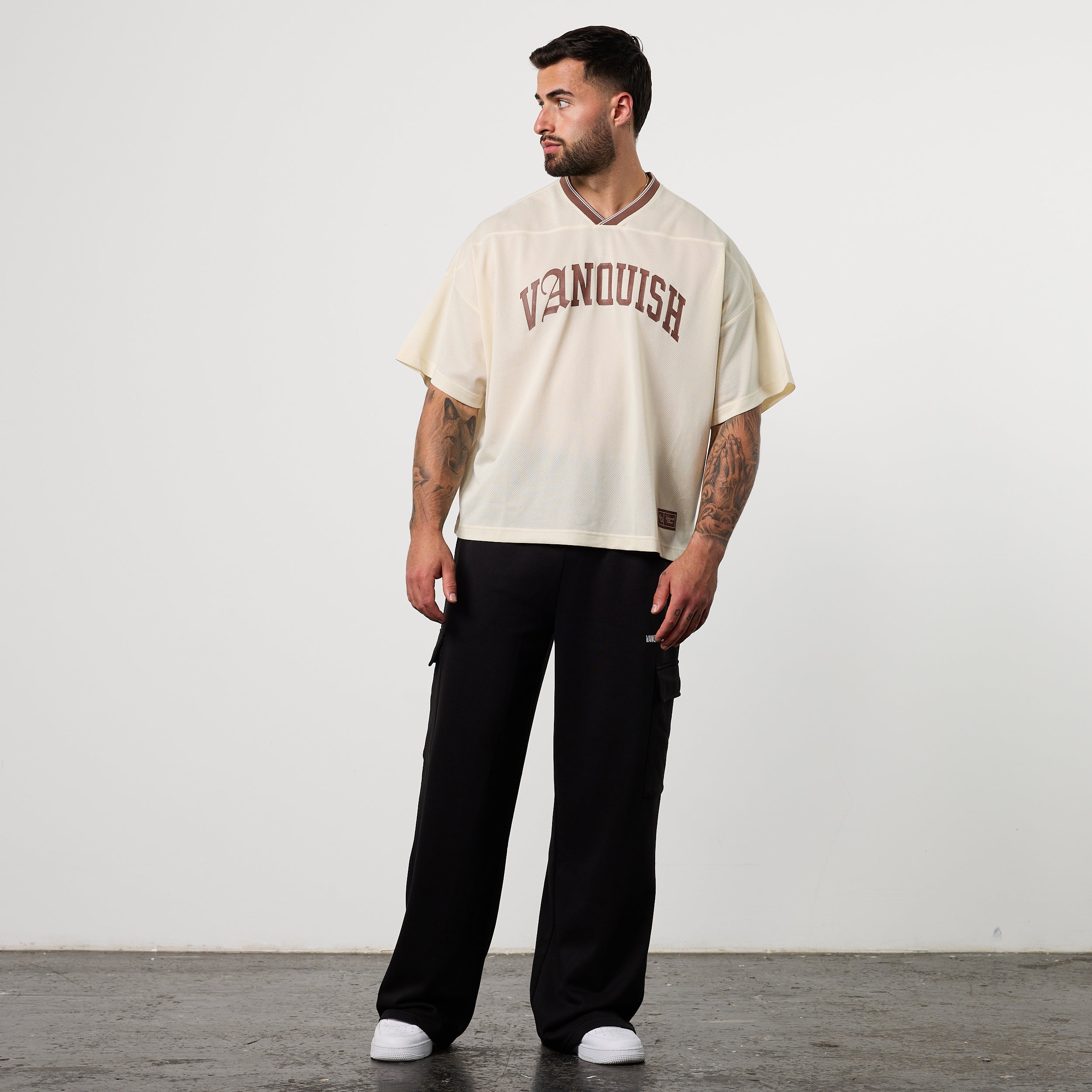 Varsity Off White Oversized Boxy Football Jersey